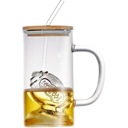 Football Beer Pint Drinking Glass 16Oz, with 3D relief Football Ball Shape inside