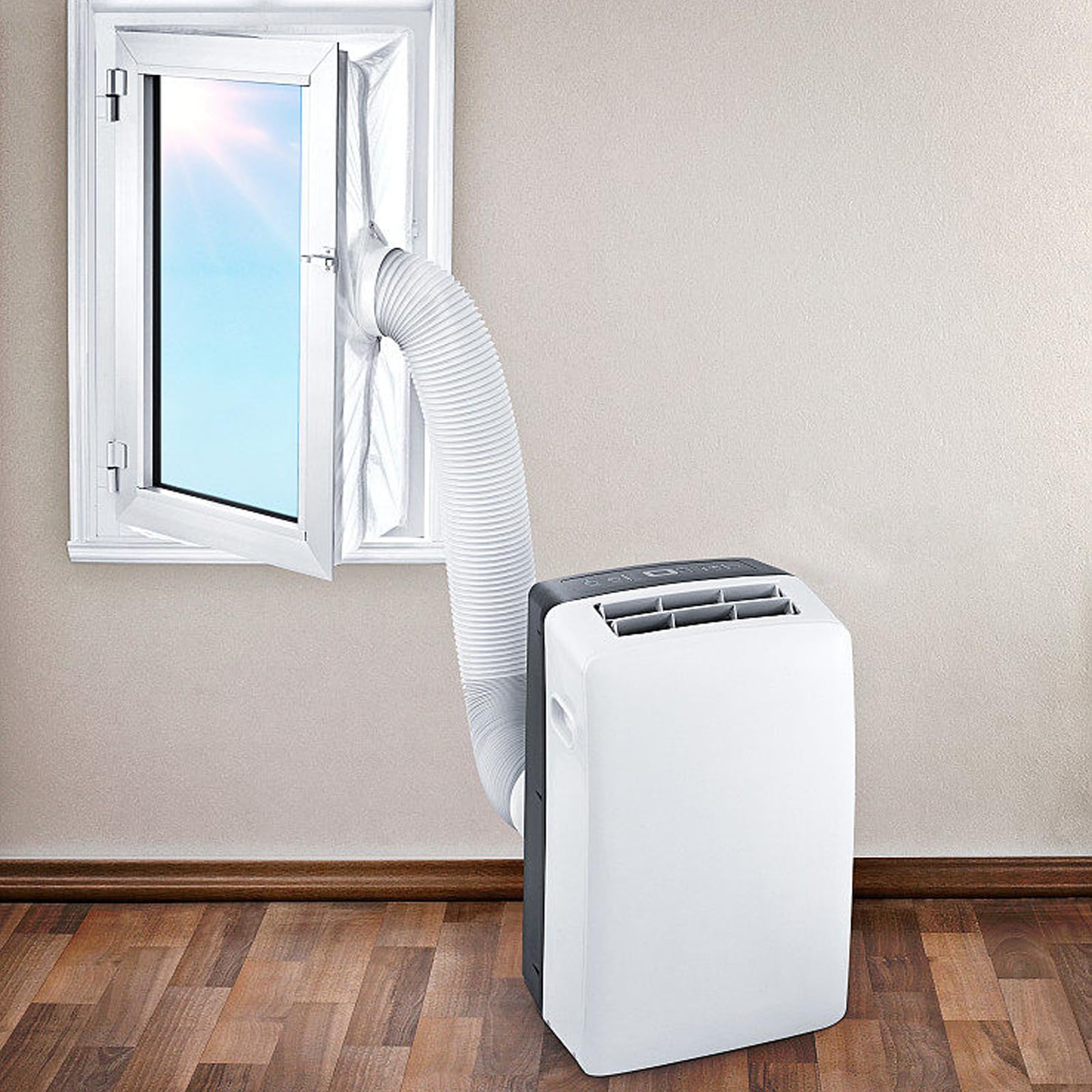 Manguera de aire acondicionado portátil – 5.9 pulgadas de diámetro, rosca en sentido contrario a las agujas del reloj y longitud de hasta 80 pulgadas – Manguera de escape para ventilación de 6