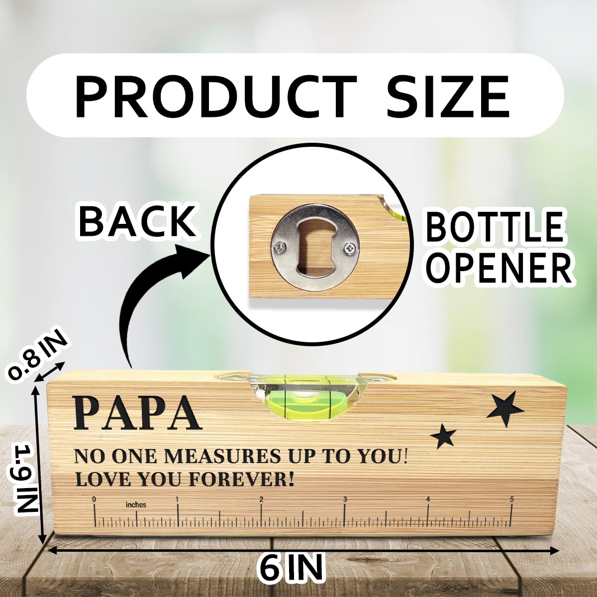 Father's Day Gifts - Wooden Spirit Level for Dad -2