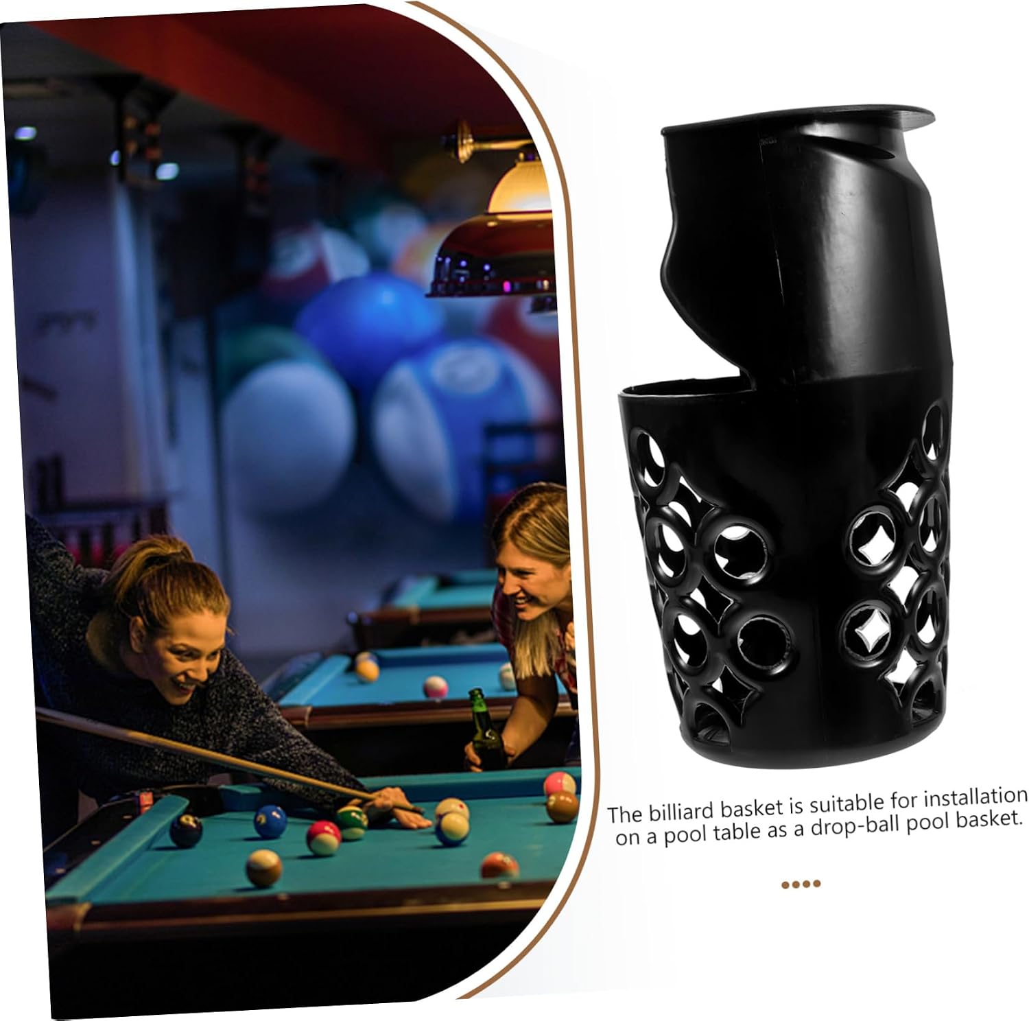 Billiard Drop Basket for Pool Table Plastic Snooker Table Pocket Insert 57.2 cm Diameter Sturdy PP Material for Billiard Ball Storage and Game Play