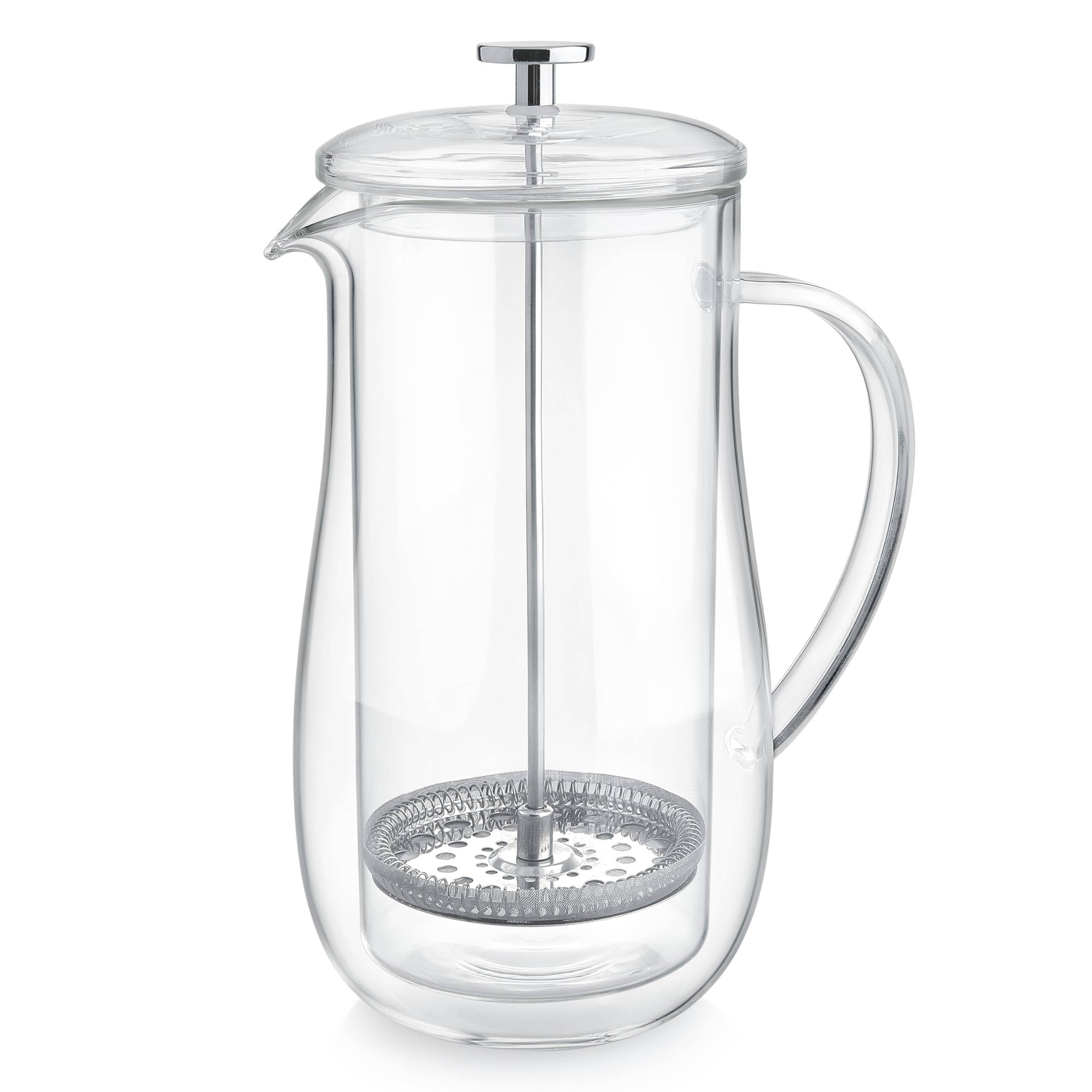 Teabloom Insulated Double-Walled Glass French Press – 100% Plastic-Free Tea & Coffee Press for Pure, Rich Flavor | 34 oz Precision Brewer | Connoisseur's Choice