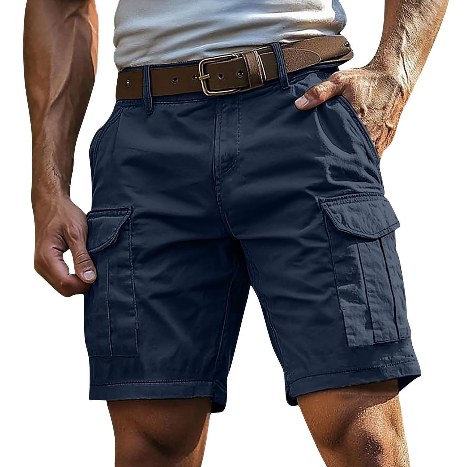 Bermudas Hombre Verano Montaña Casual Bolsillos Bermudas Senderismo Multibolsillos Trekking - 1