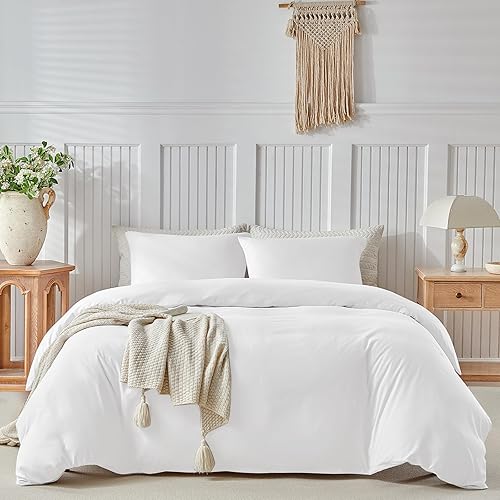 Miniatura 18 de Lekesky Juego de funda de edredón tamaño King, de microfibra suave, bohemio, azteca, azul, bohemio, con cierre de cremallera, lazos en las esquinas