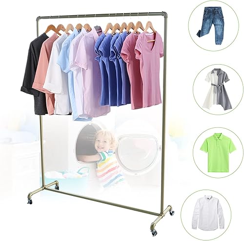 Miniatura 5 de Perchero de ropa estante de ropa comercial para colgar ropa percheros de ropa con ruedas para colgar ropa con ruedas con cerradura para el hogar