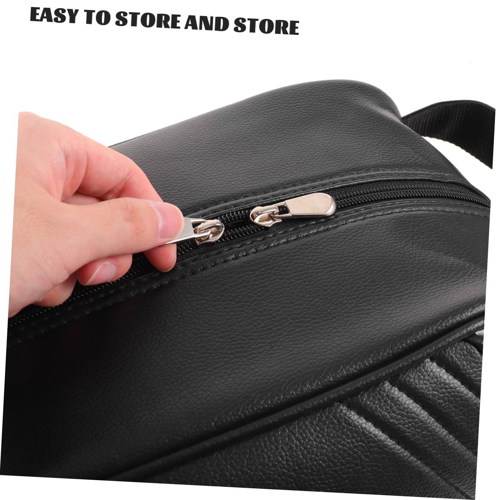 Borsa per Scarpe da Golf Pieghevole in Cuoio Nero, Riutilizzabile
