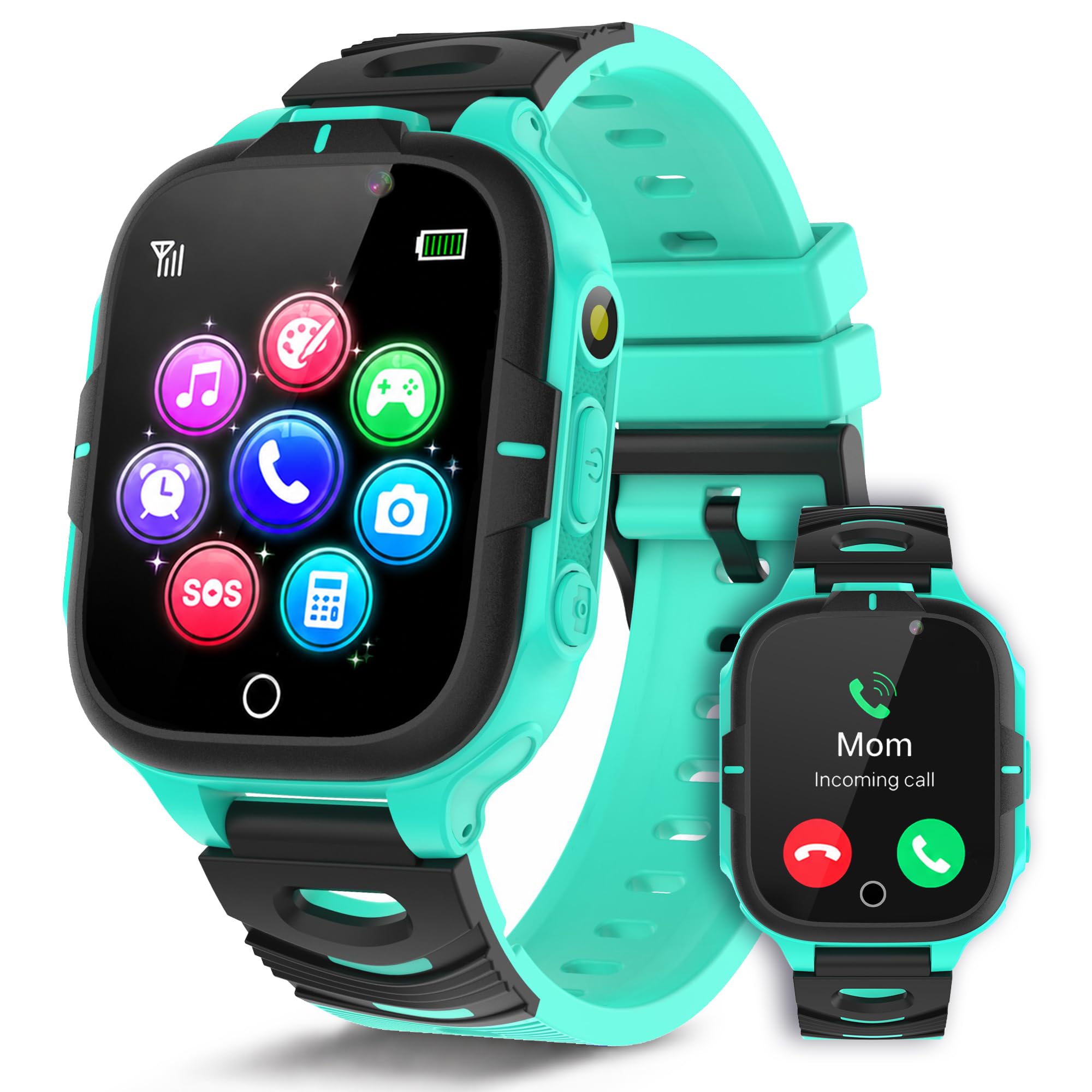 Smartwatch Bambini con Chiamate SOS 24 Giochi e Fotocamera Modalità Classe | Orologio Telefono Bambini con MP3 Musicale Video Sveglia Torcia Calcolatrice Rubrica, Smart Watch Educazione 5-16 Anni Regalo
