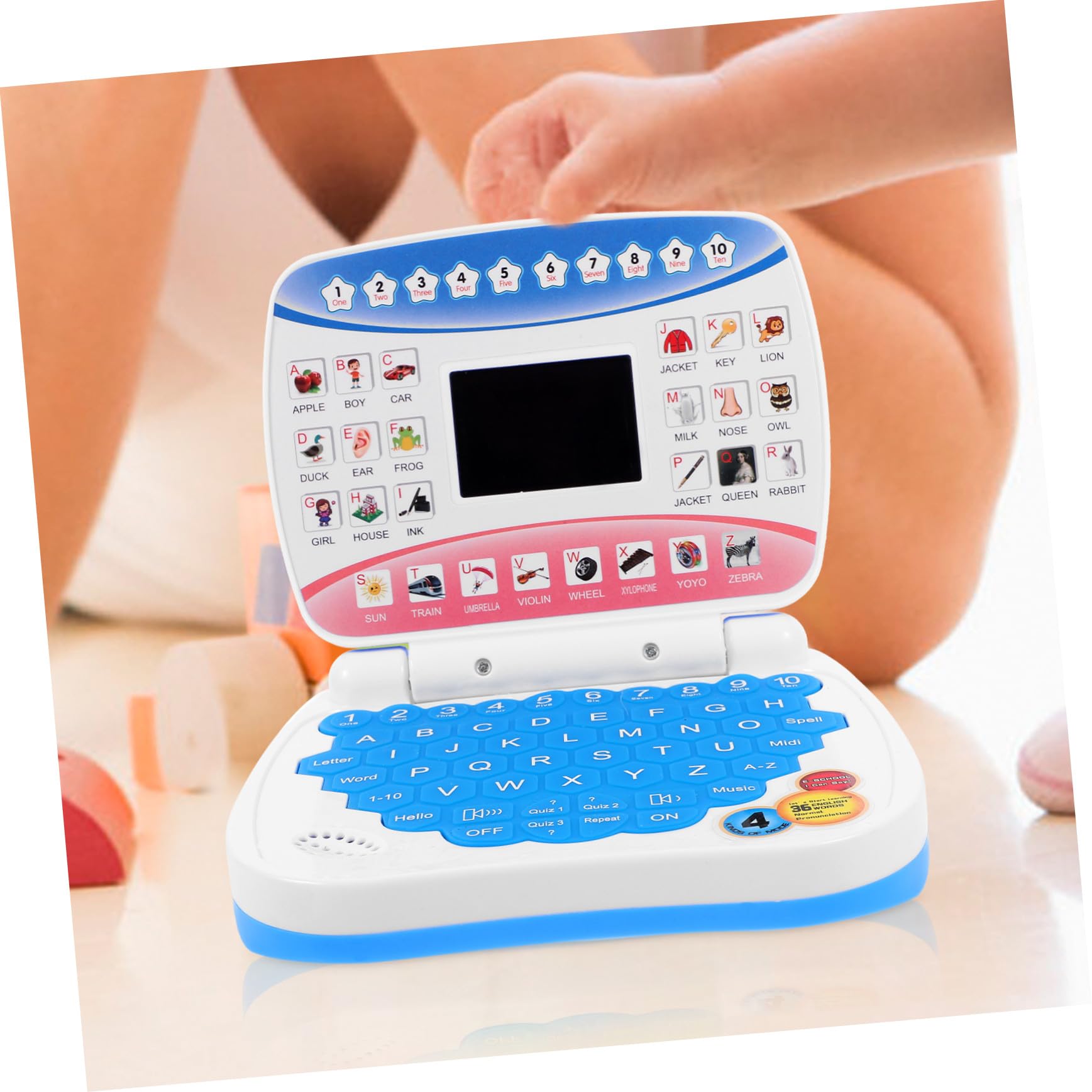 Giocattolo Educativo Laptop Mini Simulazione Display LED e Musica | Computer per Bimbi, Laptop Educativo Mini Simulazione, Batteria 3 X Aa Non Inclusa, per Compleanno e Festa Scuola Decor