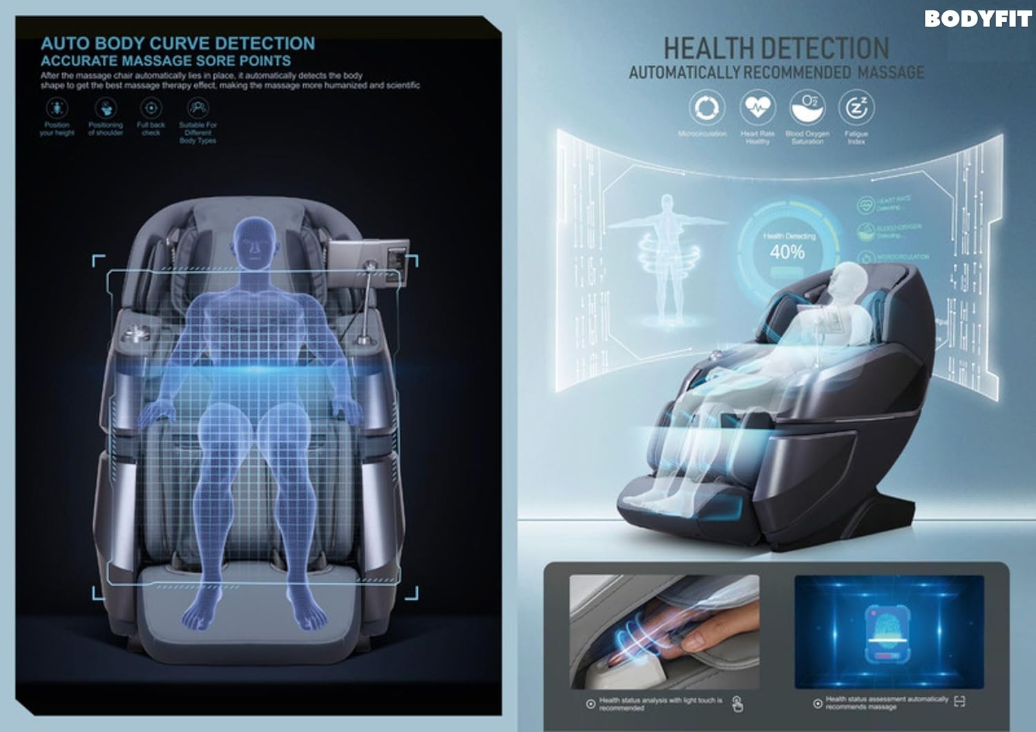 Bodyfit ISMART 4D+ Inteller Smart Full Body Massage Chair with Health Detection Bodyfit ISMART 4D+ Inteller Smart Full Body Massage Chair with Health Detection