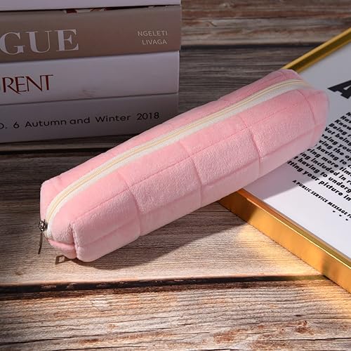 Miniatura 7 de SOIDRAM - Bolsa de cosméticos y bolsa de almacenamiento para brochas de maquillaje, organizador, de viaje, rosa a cuadros