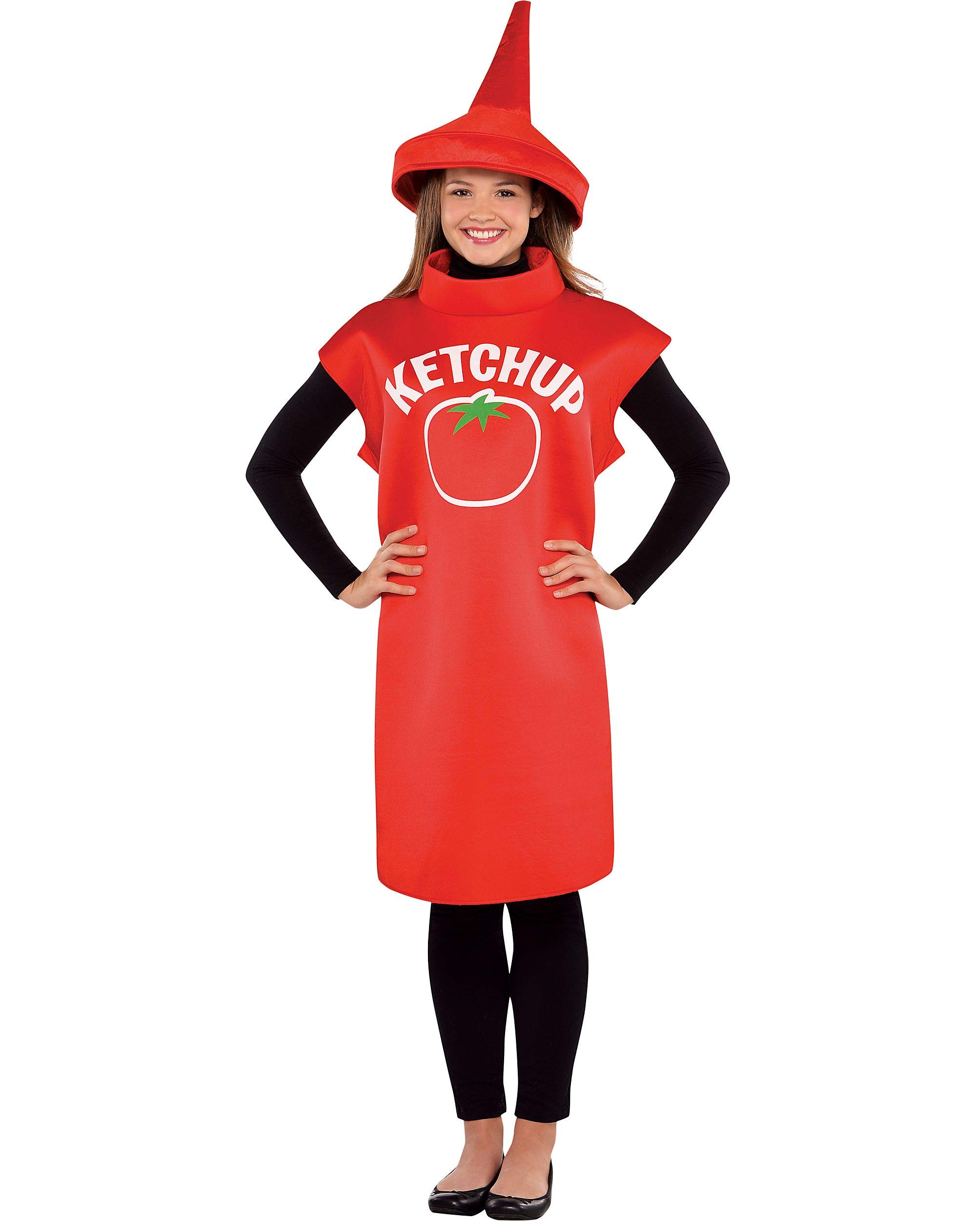 amscan- Bouteille de Ketchup Costume Adulte, 10132353, Multicolore, Taille Unique