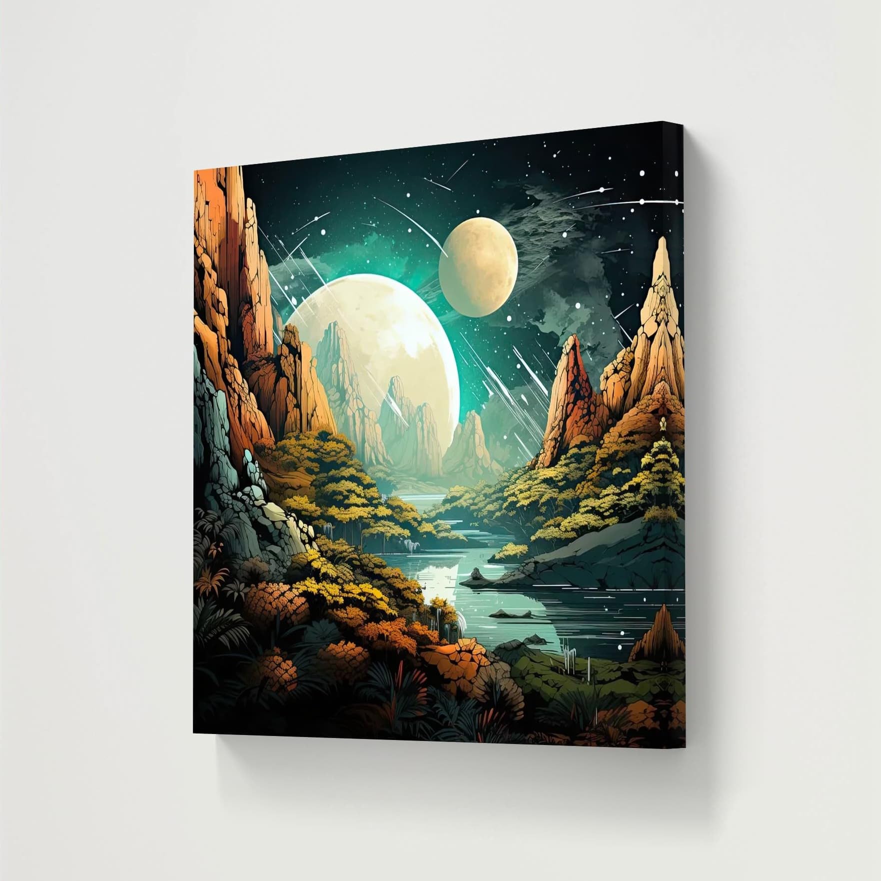 Amazon.com: Livin'luxe Fantasy Landscape Canvas Wall Art, Twin