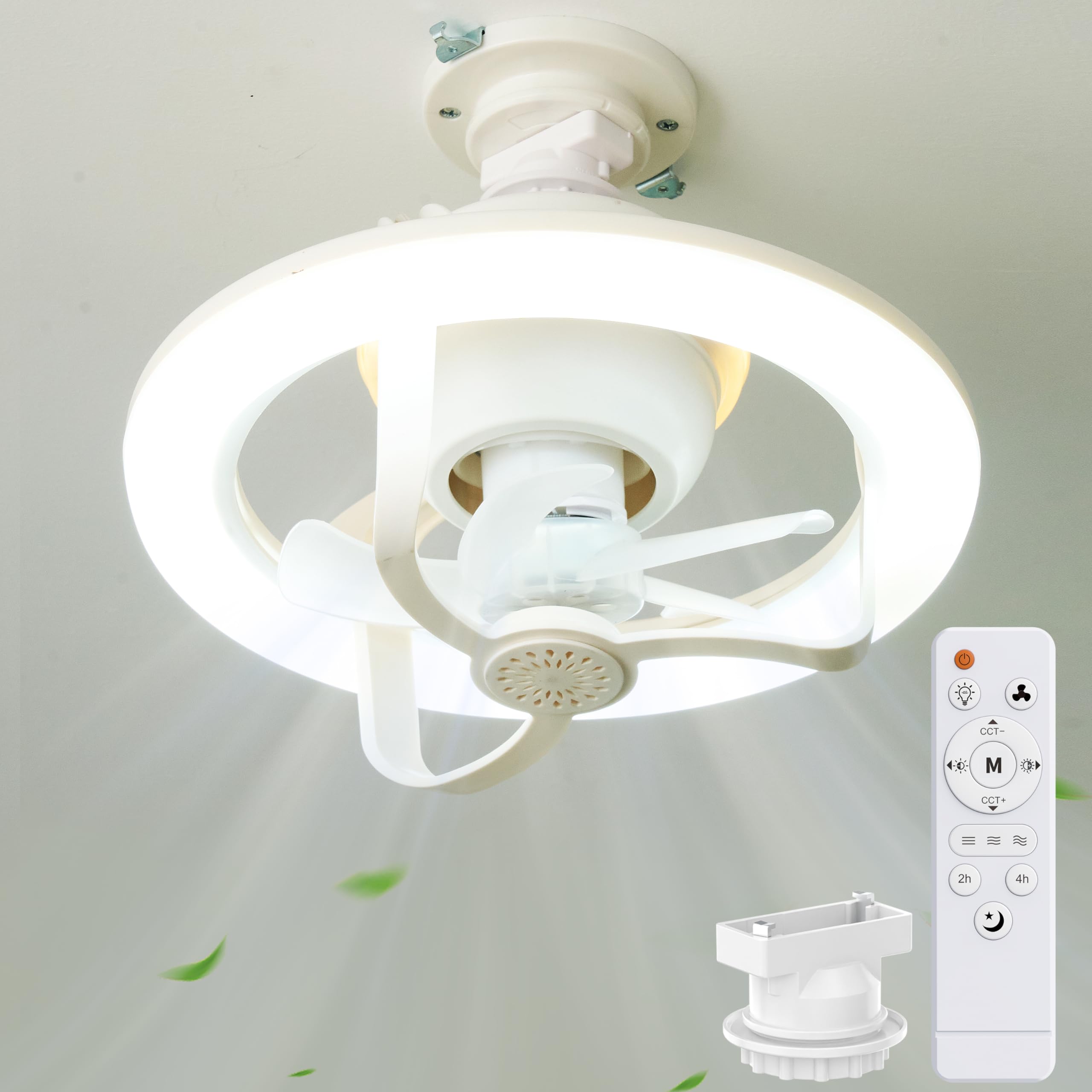 ONRIUシーリングファンライト【小型・首振り・節電】大光量 LED36W 15…