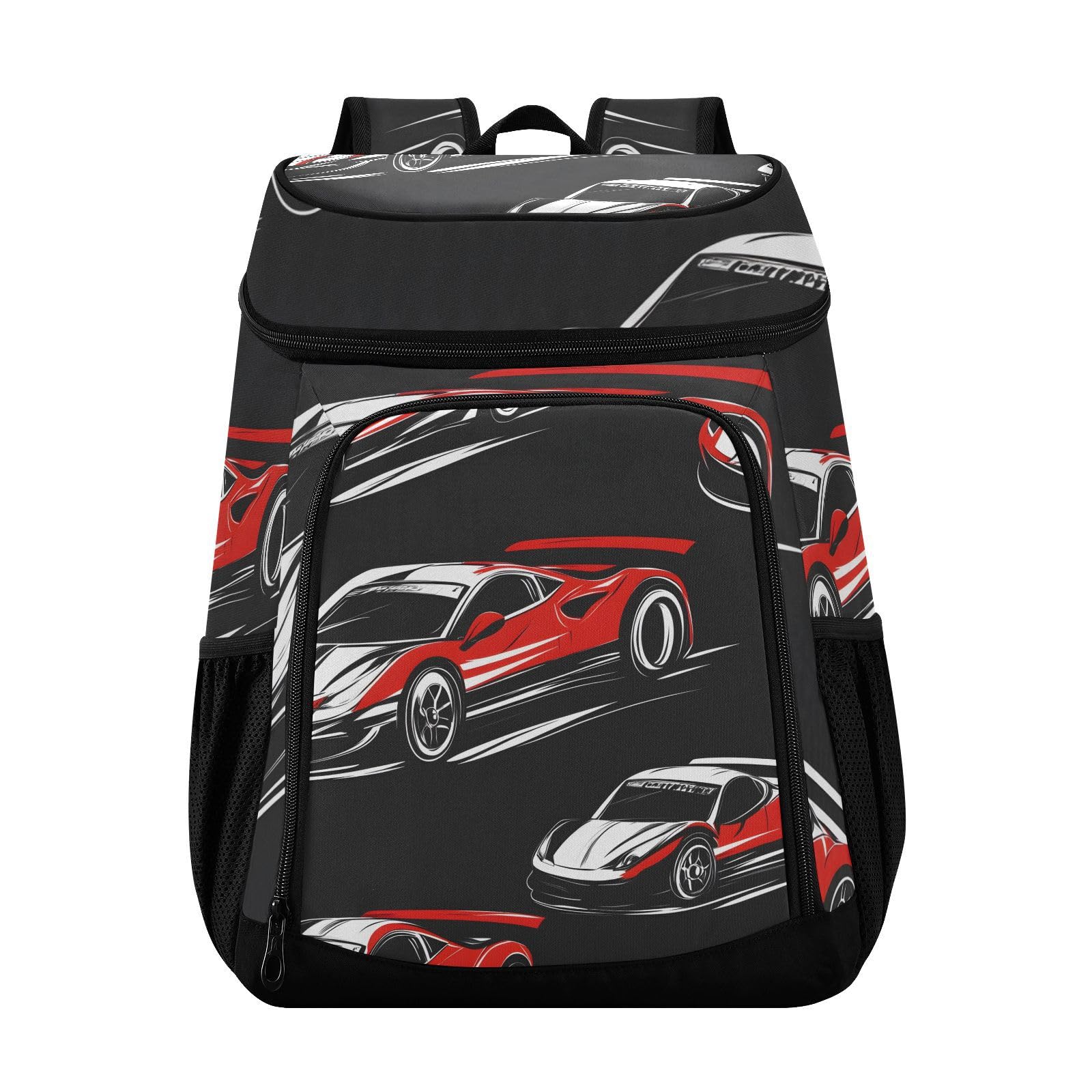 Racing Car Black Cooler Backpack Cooler Insulated Leak Proof Lunch Backpack 36 Cans Waterproof Soft for Men Women Picnic Hiking Camping Beach