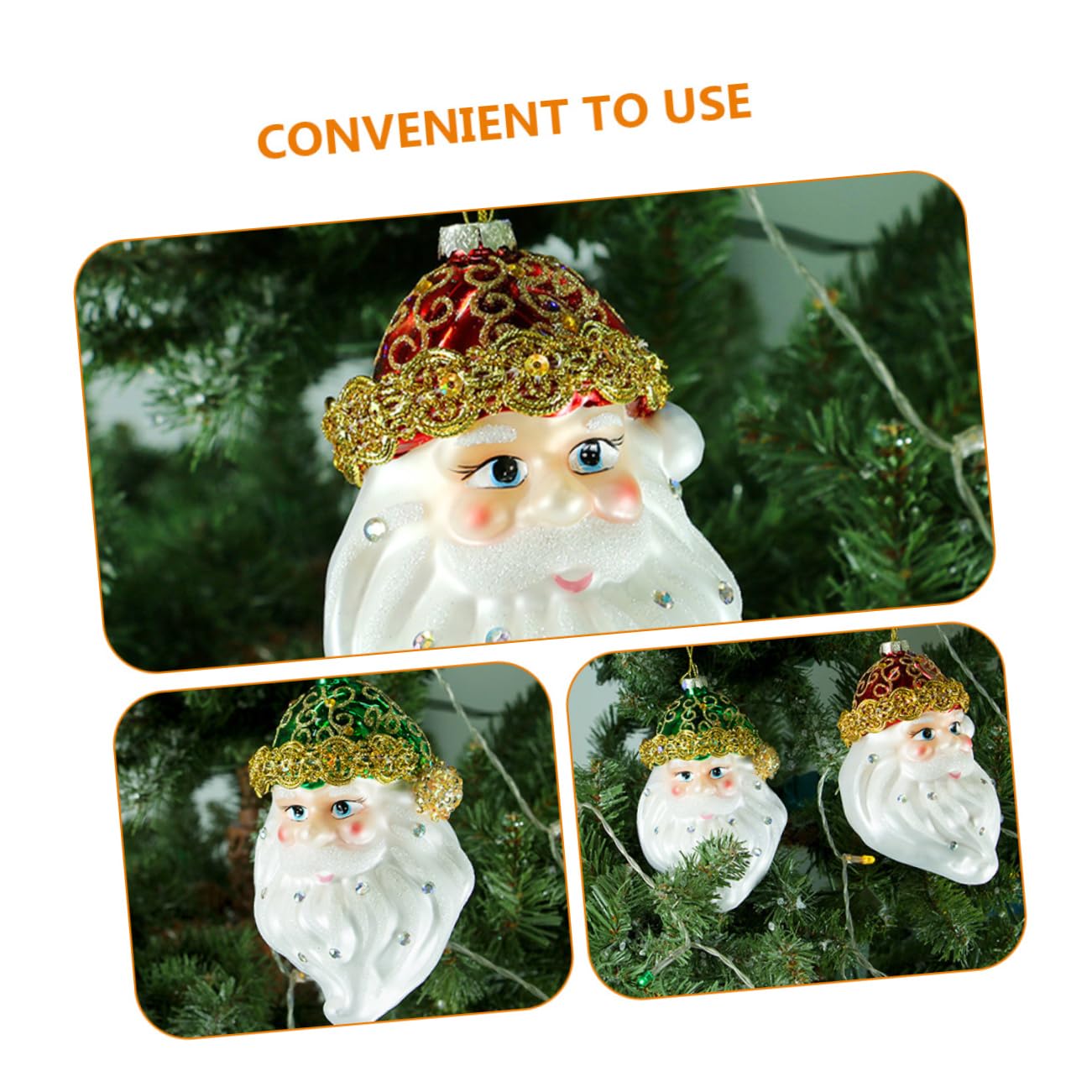 Ciieeo 4 Stück Weihnachtsmann-Ornamente Bruchsichere Weihnachtskugeln Christbaumschmuck weihnachtsdeko weihnachtsbaumdeko Weihnachtsbaum anhänger Weihnachtsbaum hängende Ornamente Glas
