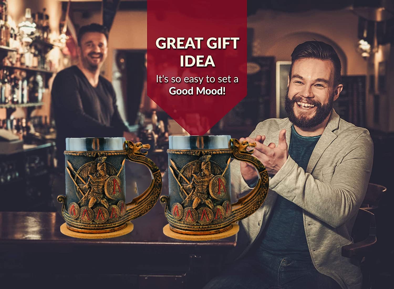 Amazon.com | WOKHACH 18oz Spartan Nordic Viking Mug, Stainless
