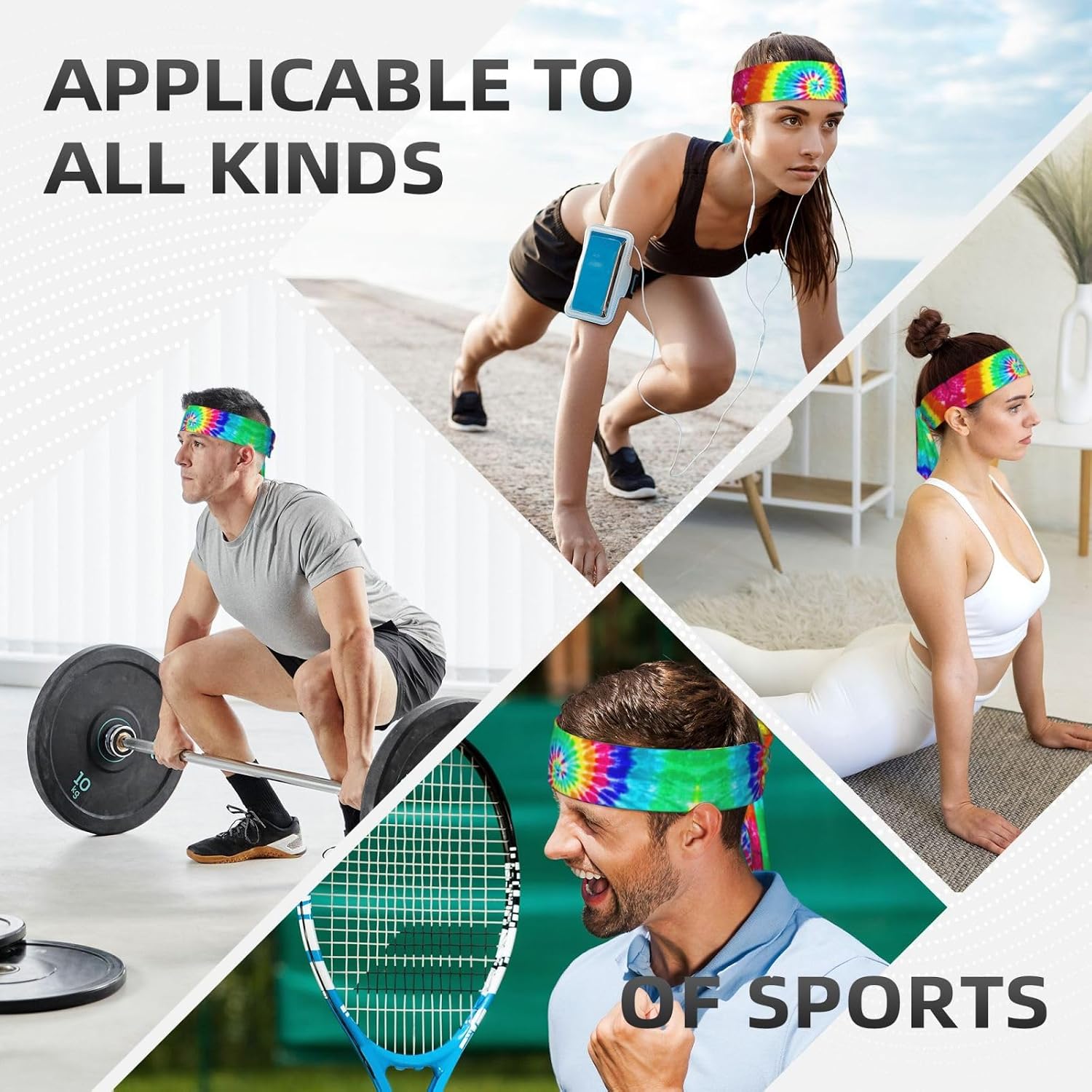 Sports Head Tie Westie Dogs Beach Summer Tropical Tie Sweatband Headband Men Women Elastic Bandana Adjustable Non-Slip Moisture Wicking for Running Football Yoga Workout Athletic Hair Ninja Head Band
