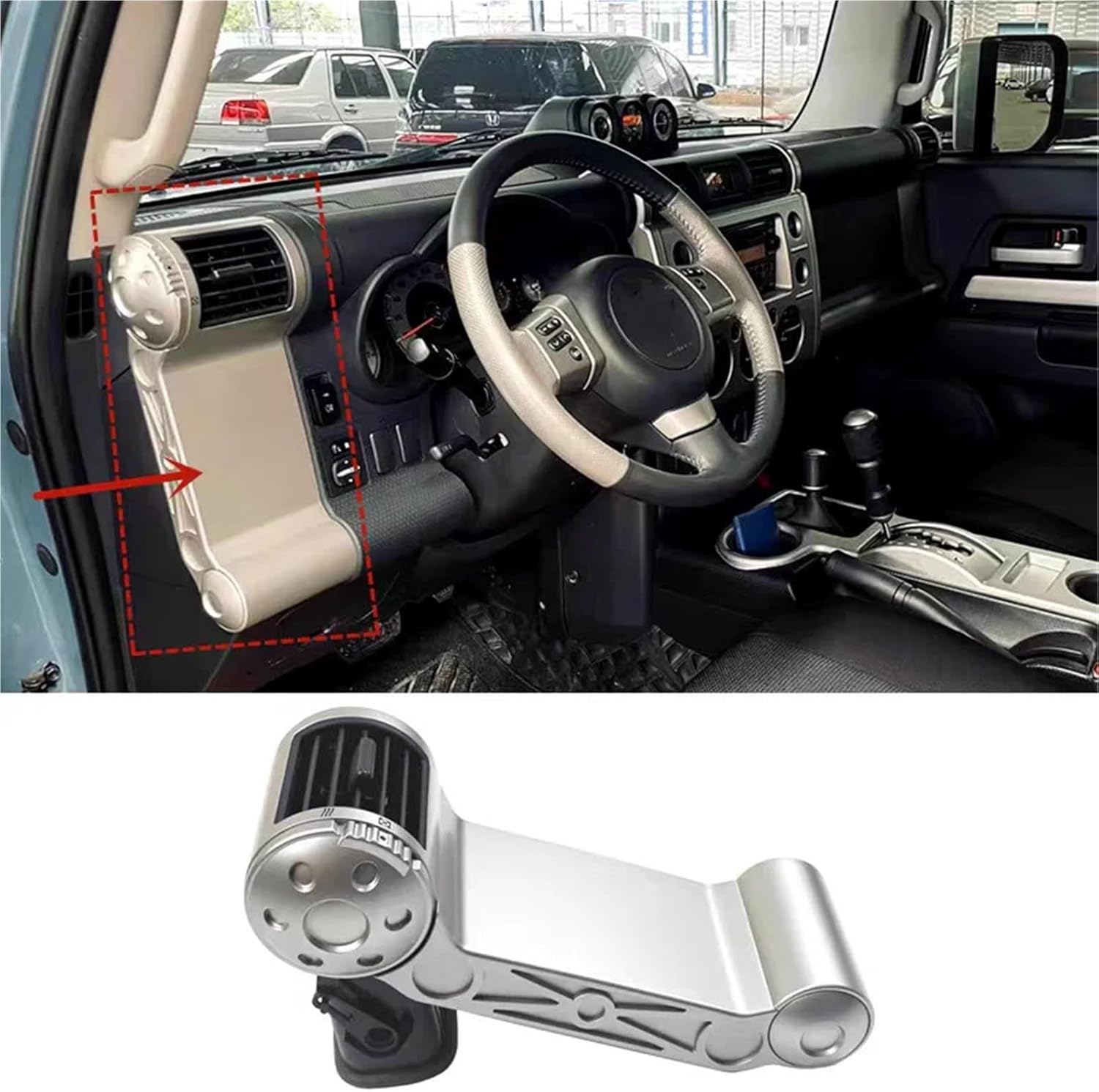 Original Auto Car Interior Air Vent Outlet Dashboard Air Vent Panel Compatible With Toyota Land Cruiser FJ 2007-2020(Left 1 piece)