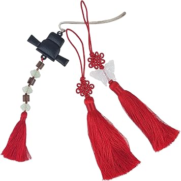 Jade Butterfly Norigae - Arirang Inspired Korean Traditional Tassel Bag Charm with Elegant Knot - Hanbok Accessory Pendant (Light Blue)