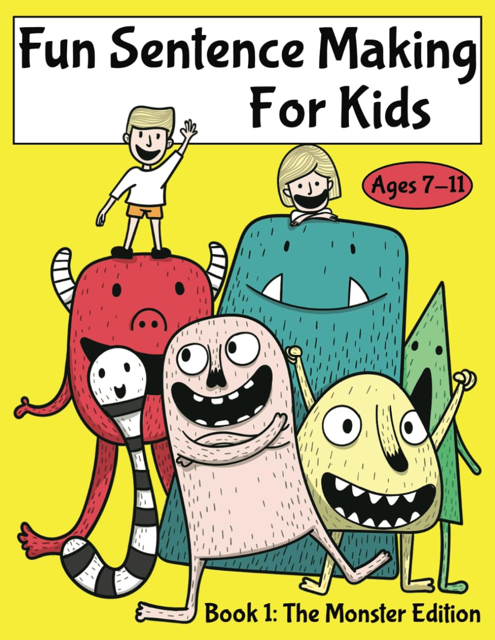 Fun Sentence Making For Kids: 100 page grammar workbook with answers, a coloring cut and paste book with writing prompts and exercises for