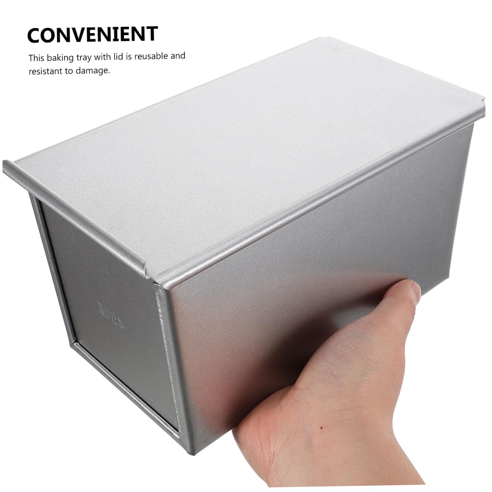 IMIKEYA Contenitore Rettangolare per Pane in Alluminio Teglia Antiaderente con Coperchio per Conservazione Pane e Toast per Uso Quotidiano e Viaggi