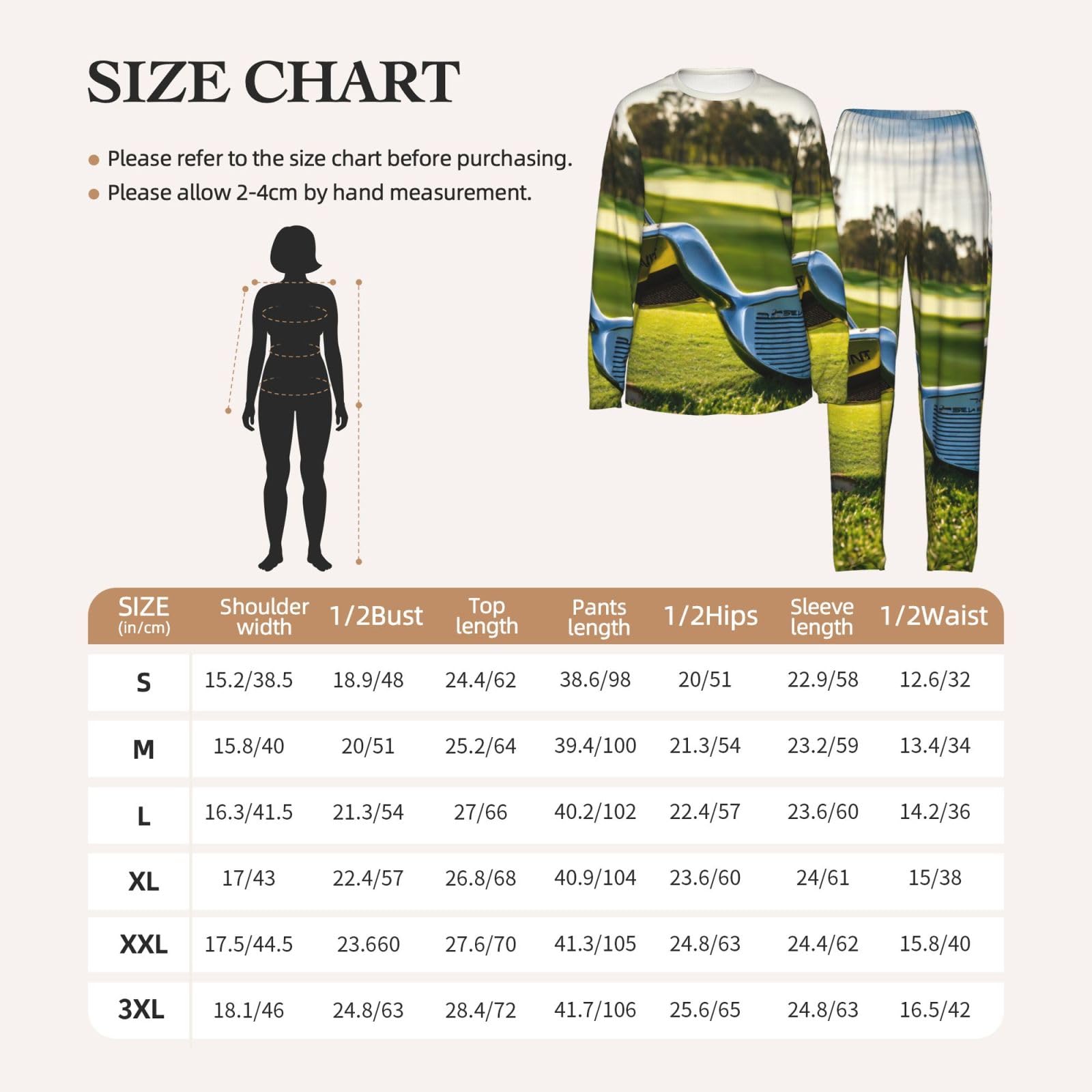 Golf Club Stampa Donna Manica Lunga Pigiama Vacanza Yoga Casual Gite Confortevole Pigiameria Regalo