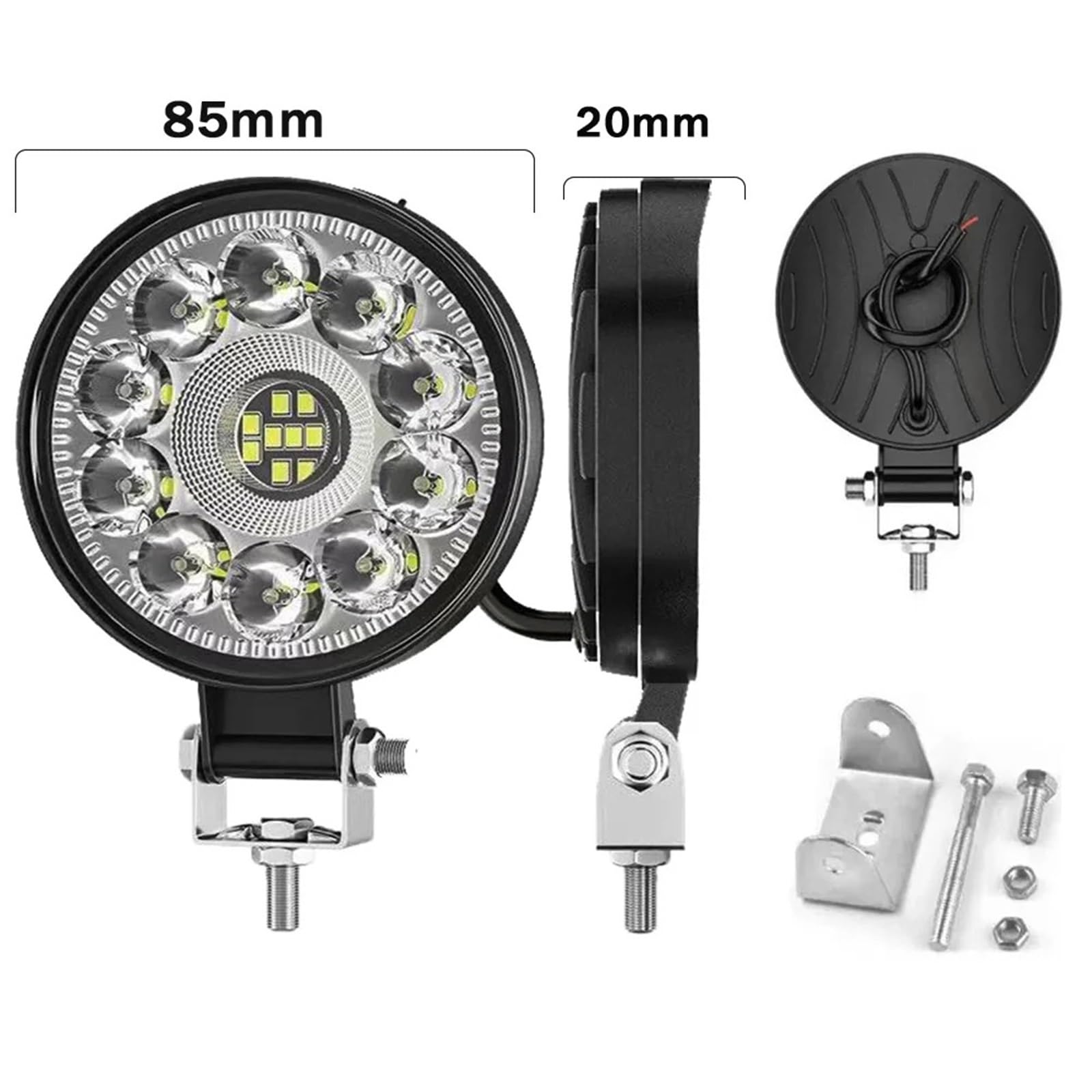 luz conducción Luz LED De Trabajo Para Coche Modelo 3 ''reflector Redondo 21LED Auxiliar Modificación Vehículo Todoterreno 24V Búsqueda
