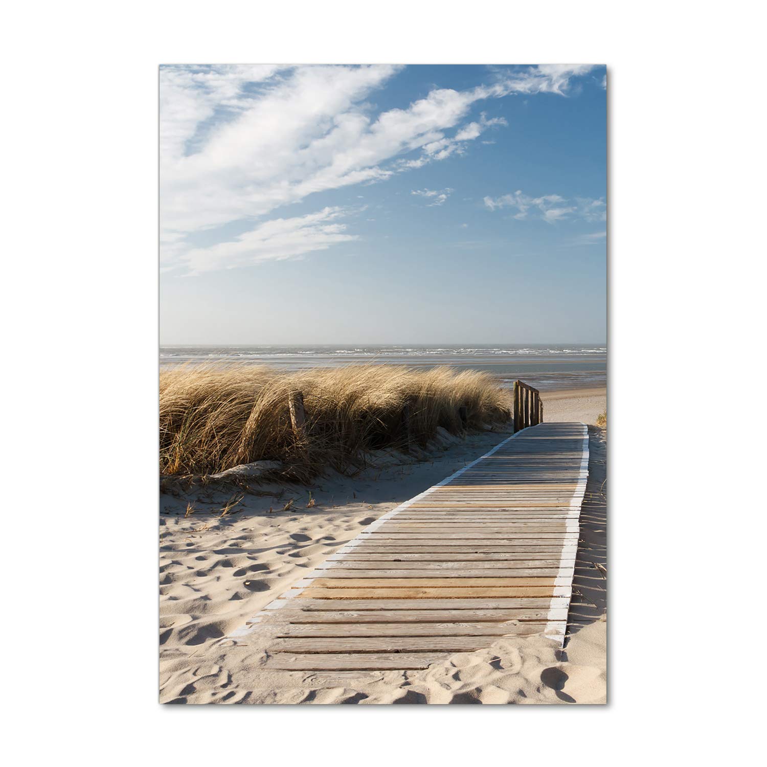 Photo décorative panoramique paysage bord de mer impression sur verre 70x100 cm cadre salon