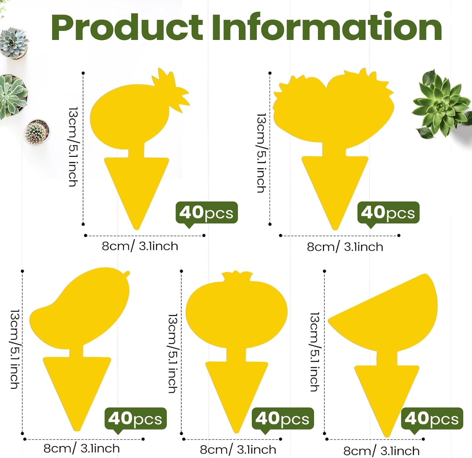 Qualirey 200 Sheets Fruit Fly Sticky Traps for Fruit Fly Gnat Trap for House Indoors Sticky Traps Catcher for Gnats Fungus Gnats Mosquito Catcher for Kitchen Outdoor Plants (Fresh Style, Yellow)