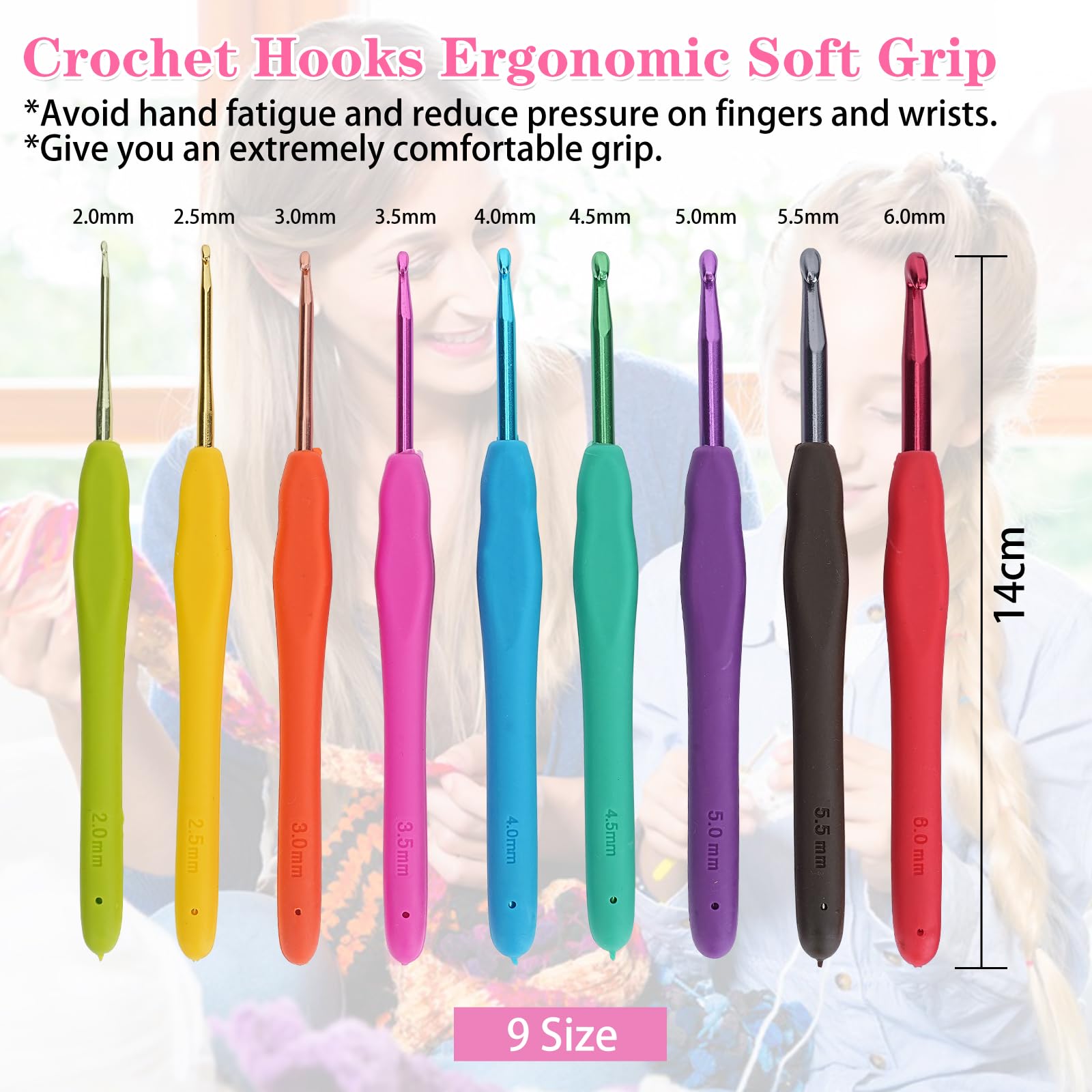 Kit Crochet Pour Débutants Acemall Complet – Crochets Ergonomiques, Fils, Accessoires Et Sac Portable