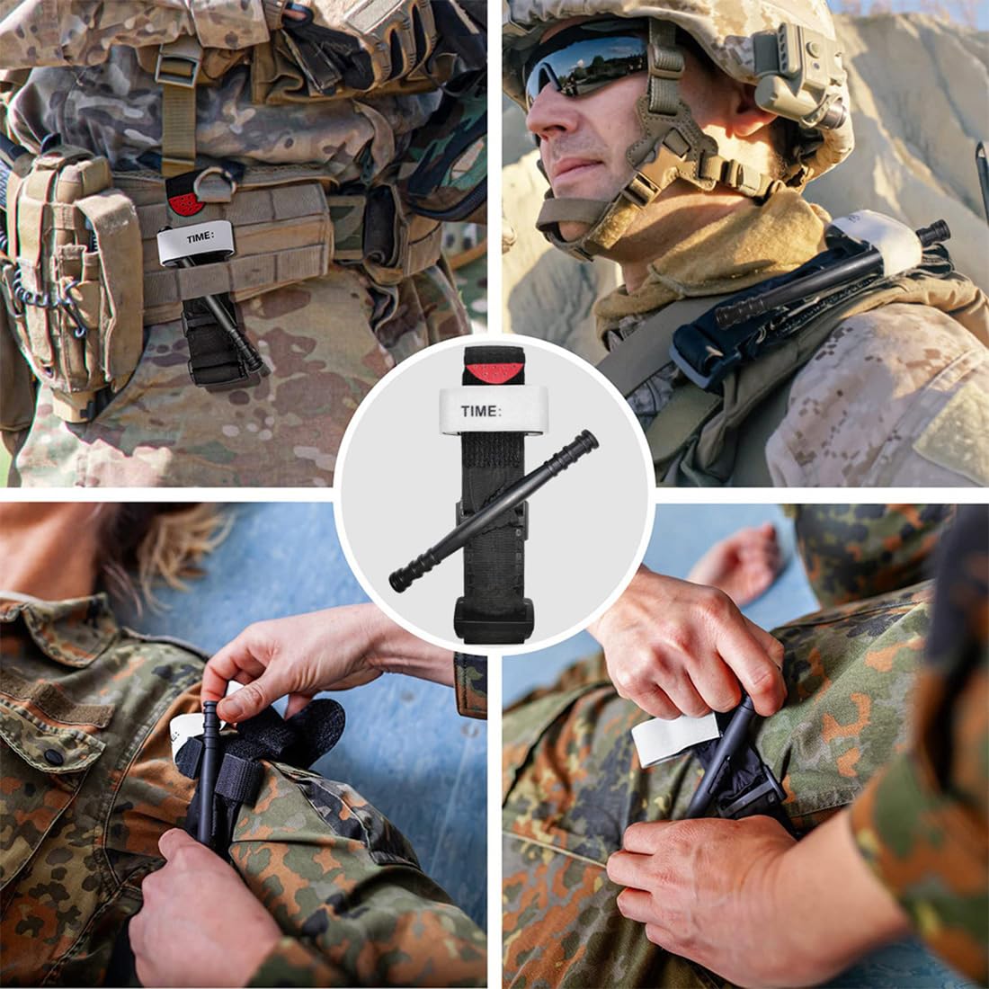 Tourniquet, kit medico laccio emostatico, emergency kit, 2 Pezzi laccio emostatico con asta in nylon rinforzata 65cm, Kit pronto soccorso per escursioni, sport e outdoor