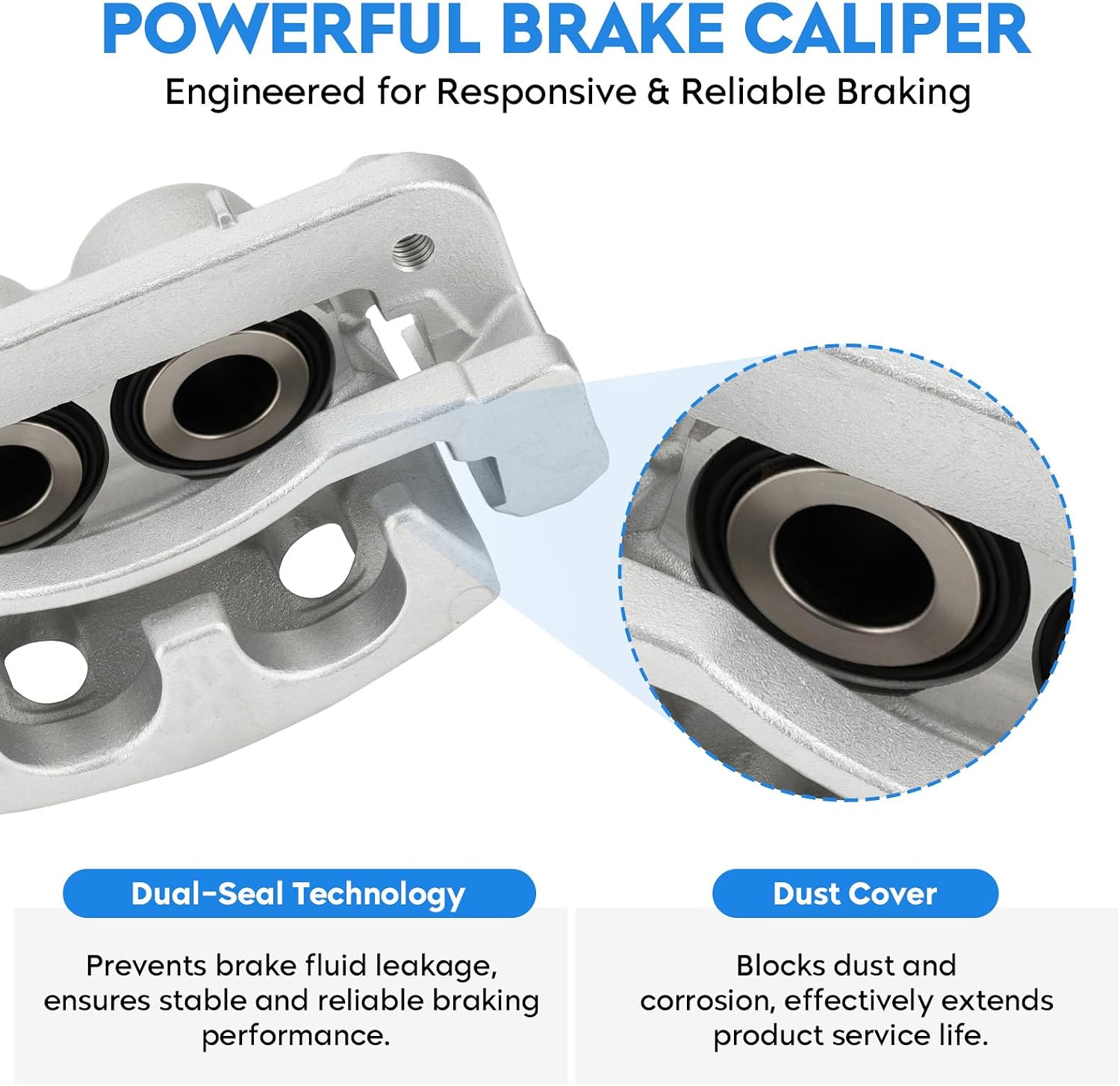 Front Brake Caliper for Chevy Silverado 1500 2008-18, Tahoe 08-20, Suburban, for GMC Sierra 1500, Yukon/Yukon XL, for Cadillac Escalade ESV/EXT, Replace 18-B4918A/18-B4919A, 2PCS w/Bracket