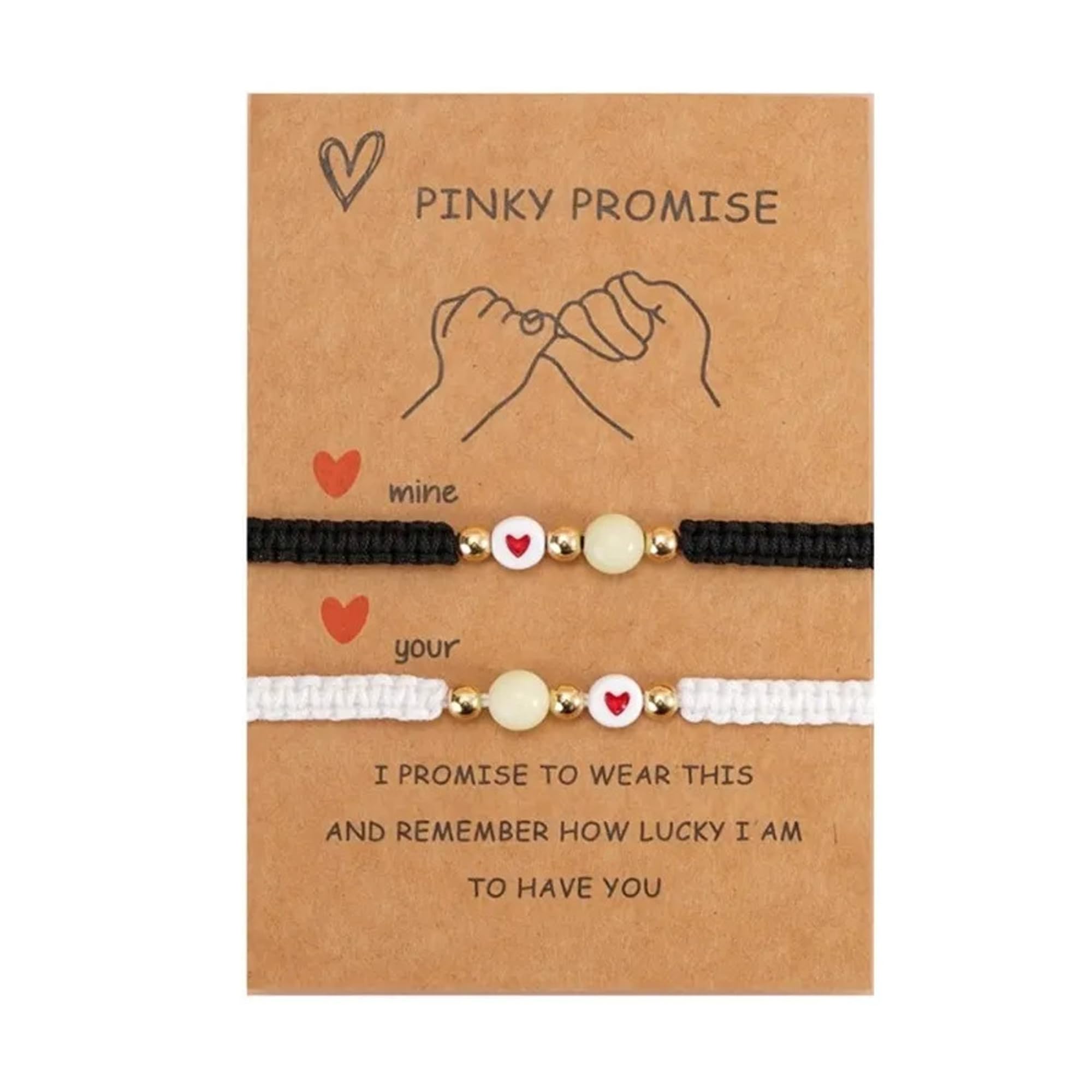 Matching Bracelet For Women Men Glow In The Dark Promise Bracelet For Couple Adjustable Heart Link Bracelet Braided Rope Bangle Wrist Bracelet for Lover Friendship Gifts, One Size,, One