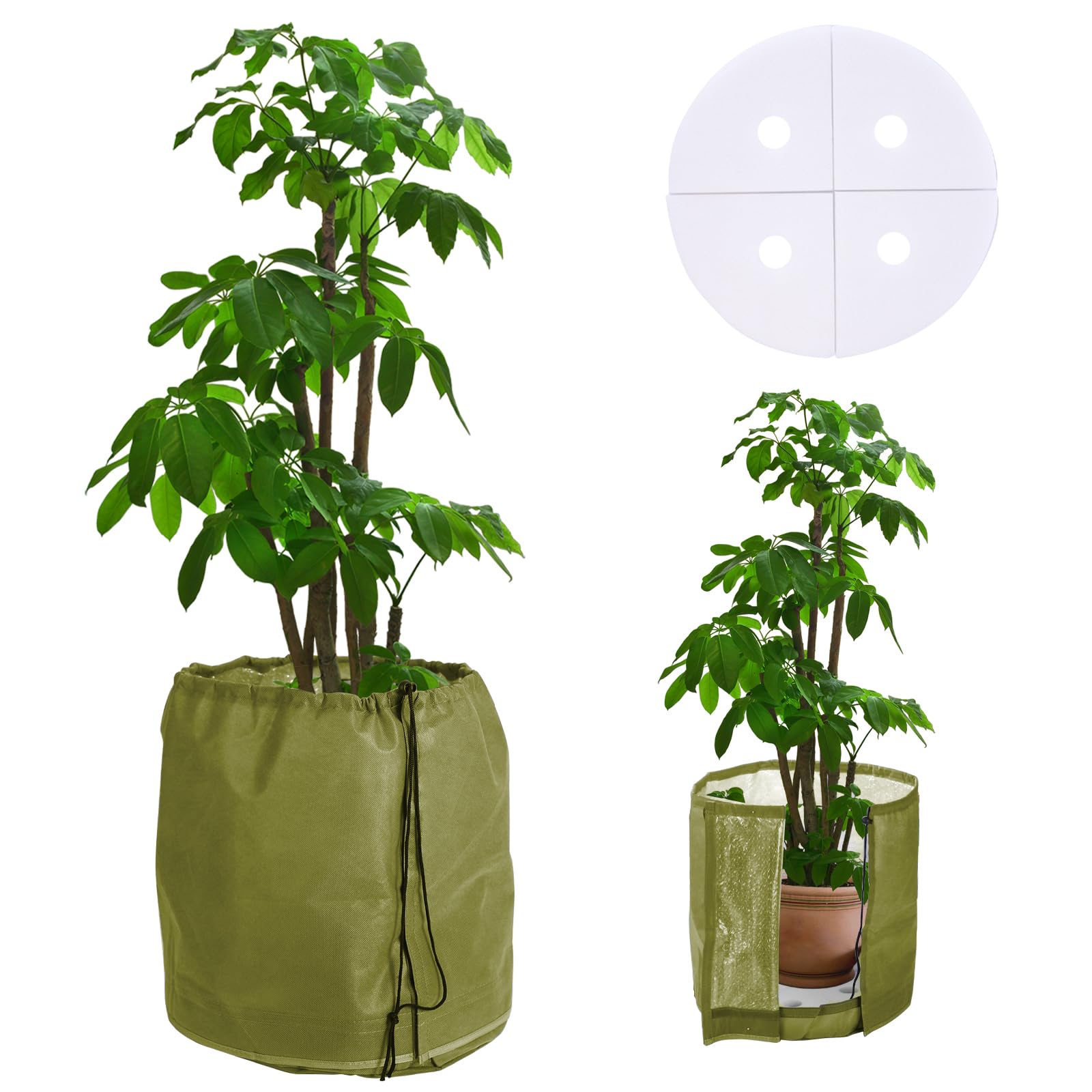 DEWUR Thermo Topfschutz Für Pflanzen – Doppelt Isoliert, 65x70 Cm, Mit Drainage & Klettverschluss, Frostschutz Für Kübelpflanzen