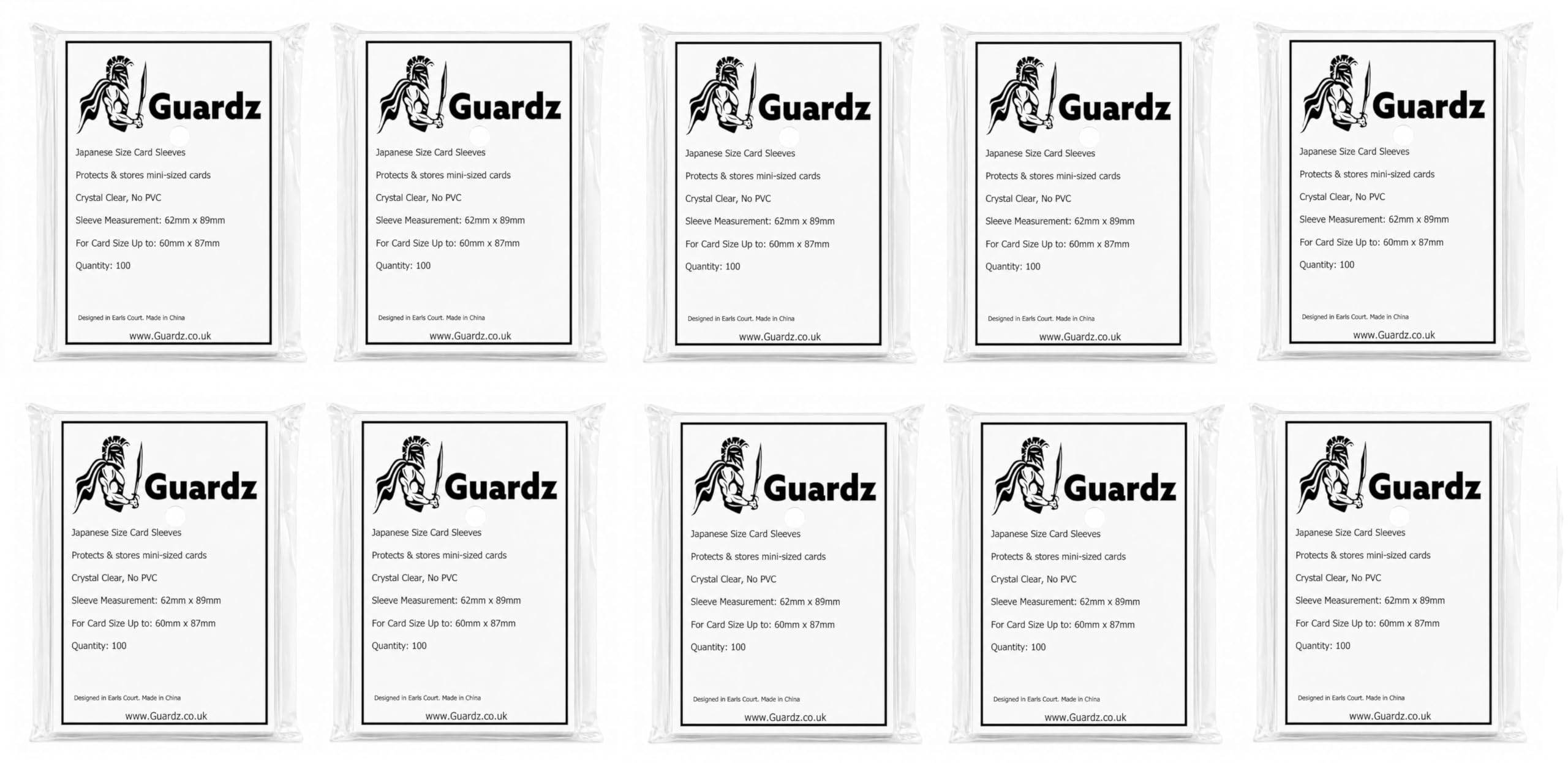 Guardz - Clear Japanese Trading Card Sleeves - Mini-Sized Card Sleeves - Essential Range (1000 Pack)