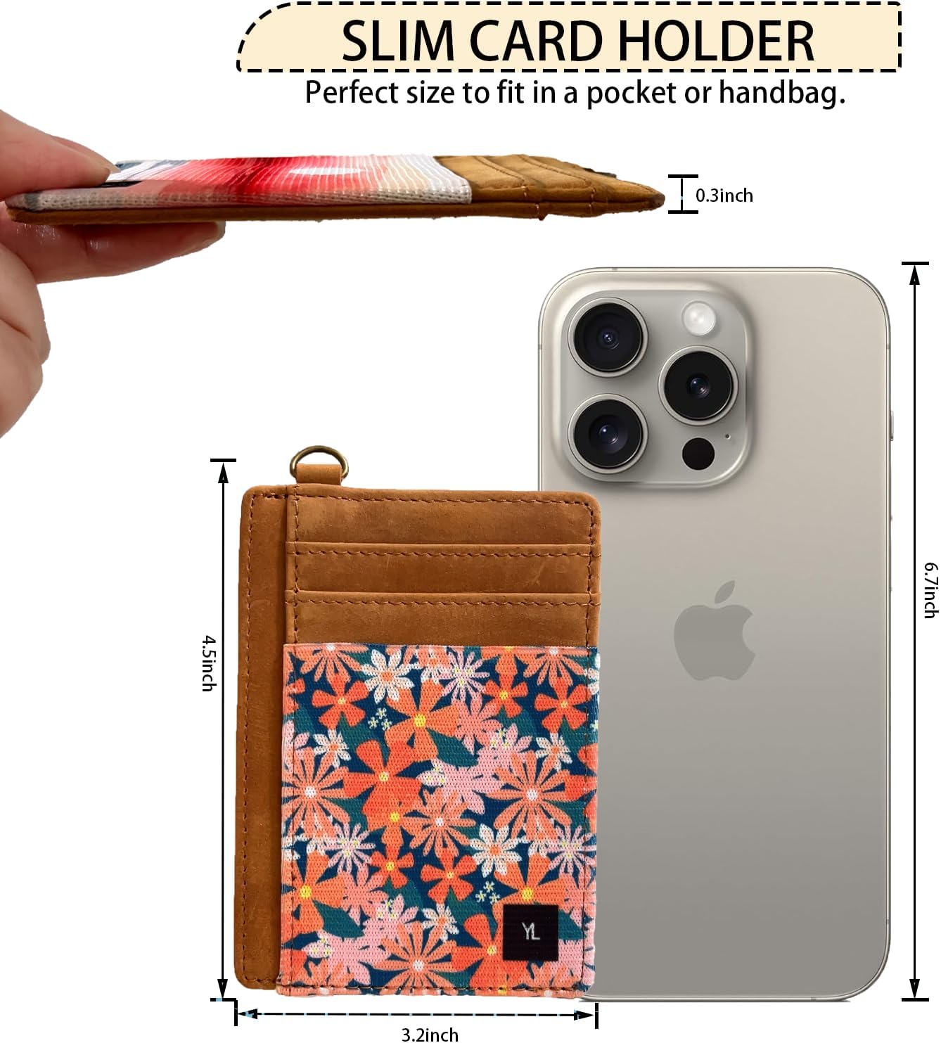 Slim RFID Blocking Wallet for Women - Minimalist Leather Credit Card Holder, Small Front Pocket Purse, 7-12 Cards Capacity - Image 2