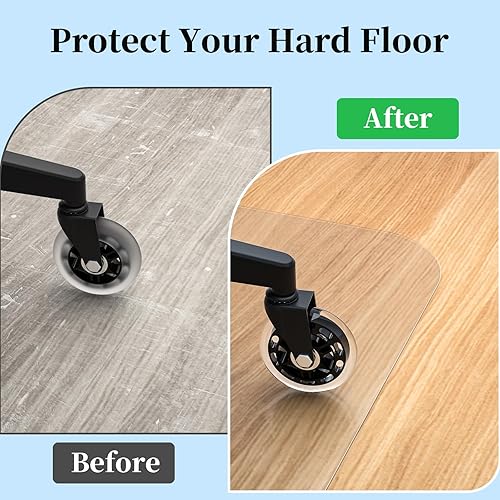 Miniatura 5 de Tonaus Tapete para silla de suelo duro, para silla de oficina, escritorio, grande, 48 x 36 pulgadas (3 x 4 pies), protector de suelo de PVC