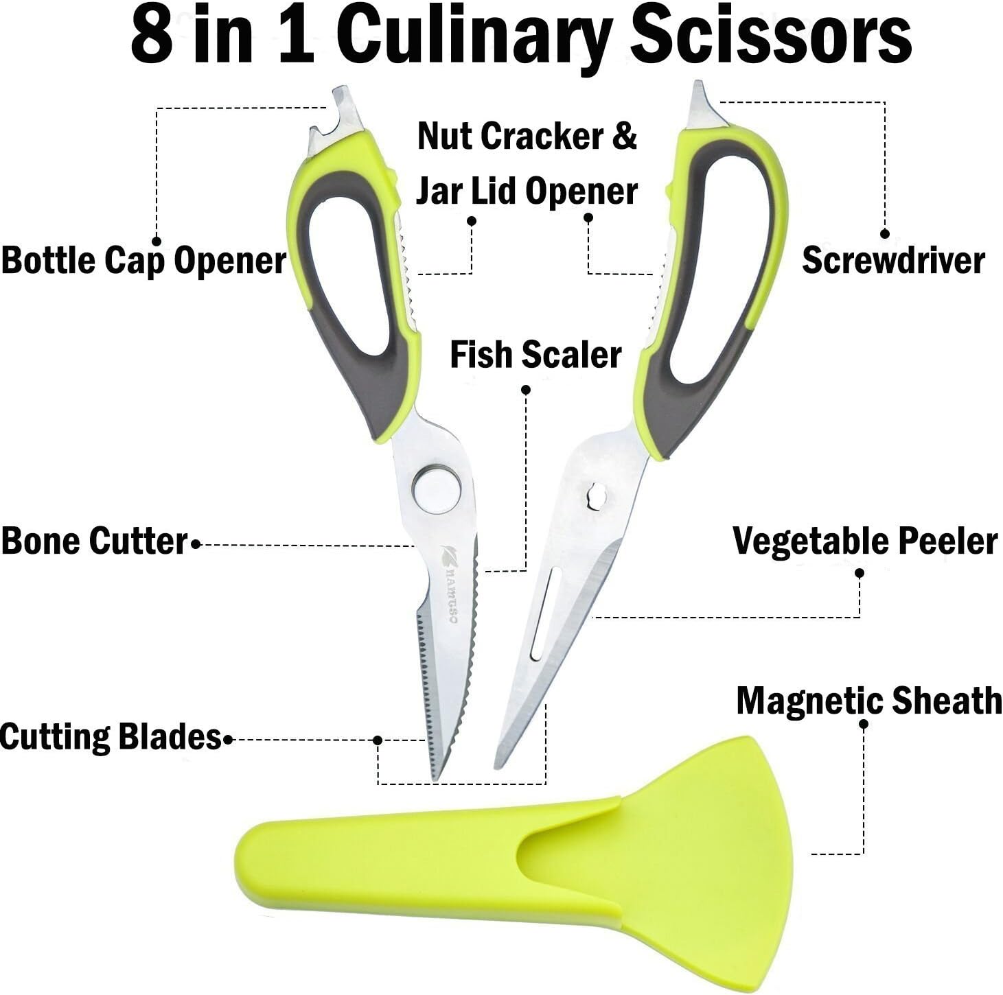 Rеvіеw Prоduсt WISLIFE Kitchen Shear - Best Stainless Steel Kitchen Scissors for Poultry, Seafood, Scallop, Herb, Scissoring, Dishwasher Safe Culinary Scissors Tор Brаndѕ WISLIFE Kitchen Shear - Best Stainless Steel Kitchen Scissors for Poultry, Seafood, Scallop, Herb, Scissoring, Dishwasher Safe Culinary Scissors