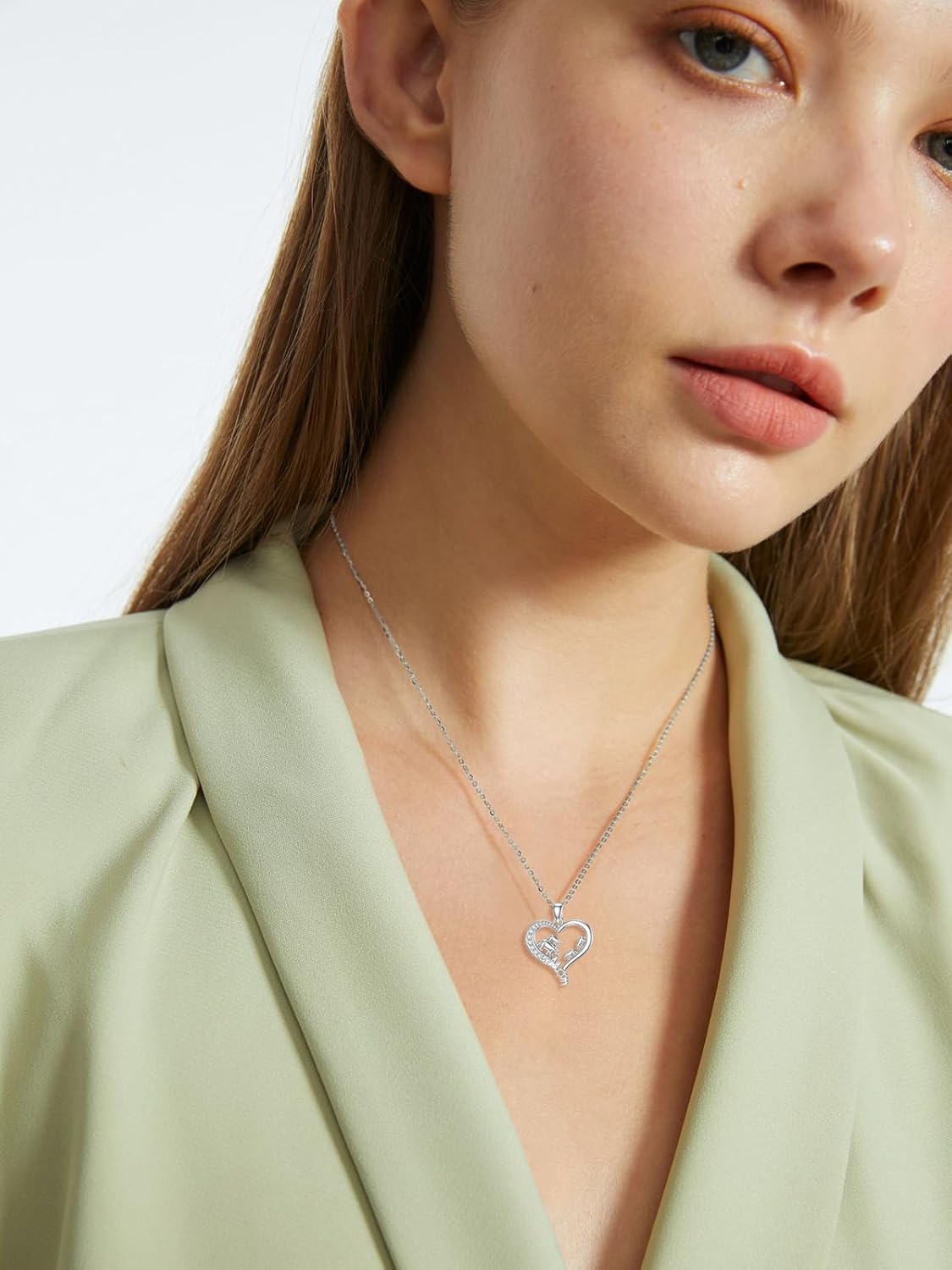 Mama Bear Necklace 925 Sterling Silver Mom Heart Necklace Mothers Day Jewelry for Women Mama Bear Gifts for Mom - Image 5