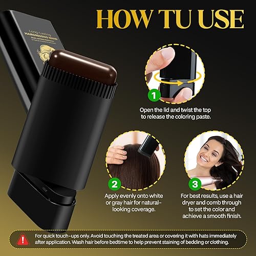 Miniatura 8 de Barra de color para el cabello, tinte instantáneo 2 en 1, barra de tinte para el cabello, palos de cabello portátiles seguros para retoques de