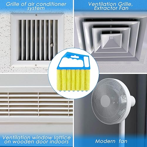 Miniatura 2 de Herramienta limpiadora de ciegas, herramienta limpiadora de polvo de 7 dedos para ventana veneciana, mini cepillo limpiador lavable, herramienta