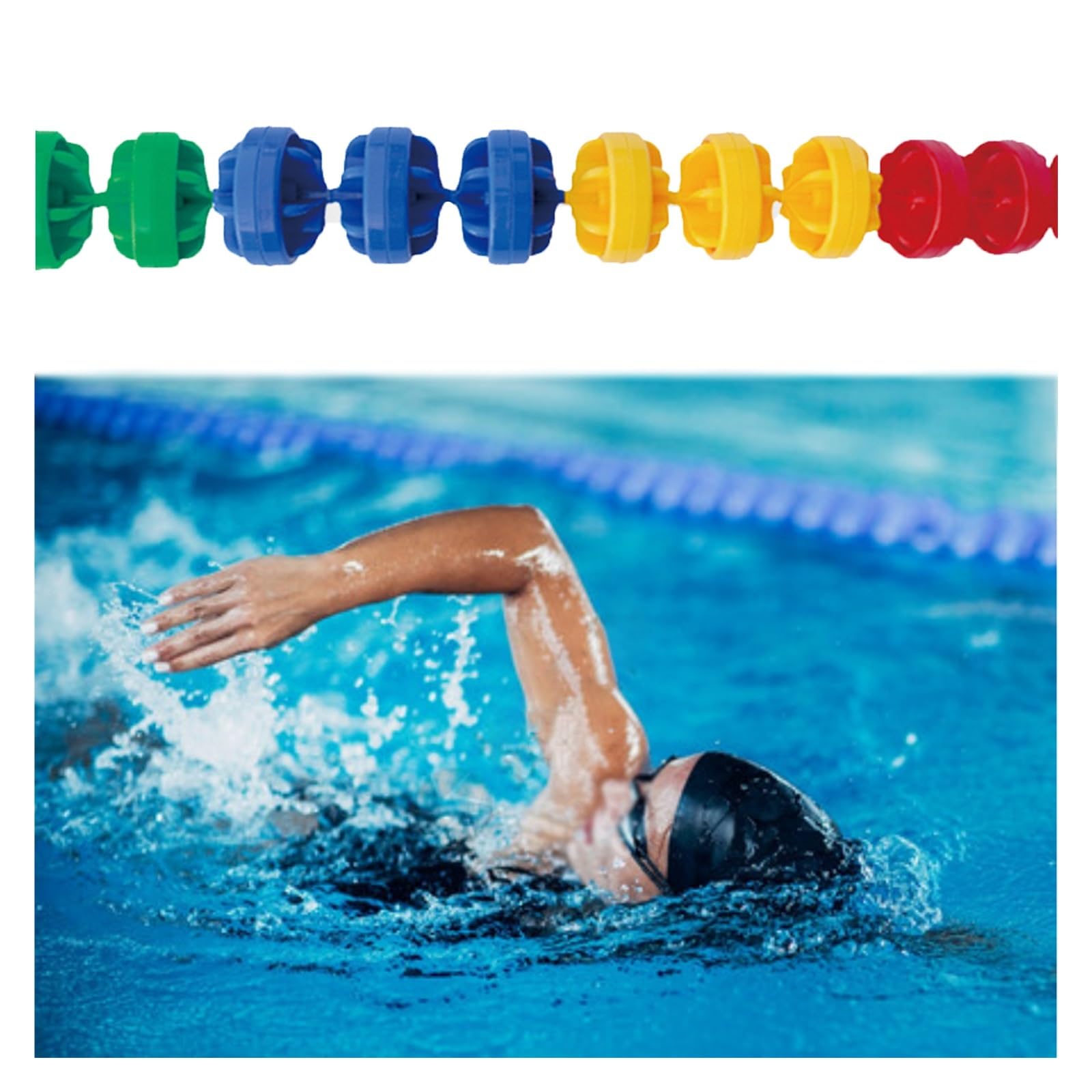 Cuerda de seguridad para piscina de 4,5 metros con boya y separadores ajustables