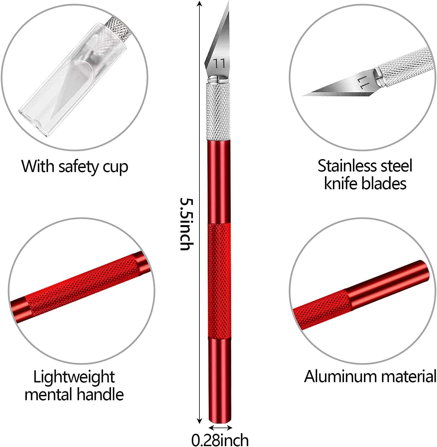 JTIEO 74 Pack Hobby Knife Exacto Knife with 4 Upgrade Sharp Hobby Knives and 70 Spare Craft Knife Blades for Art, Scrapbooking,Stencil - 