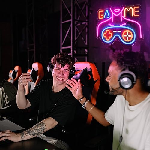 Miniatura 6 de Letrero de neón con luces de neón para videojuegos, controlador de control de gamepad para decoración de sala de juegos, regalo para habitación de