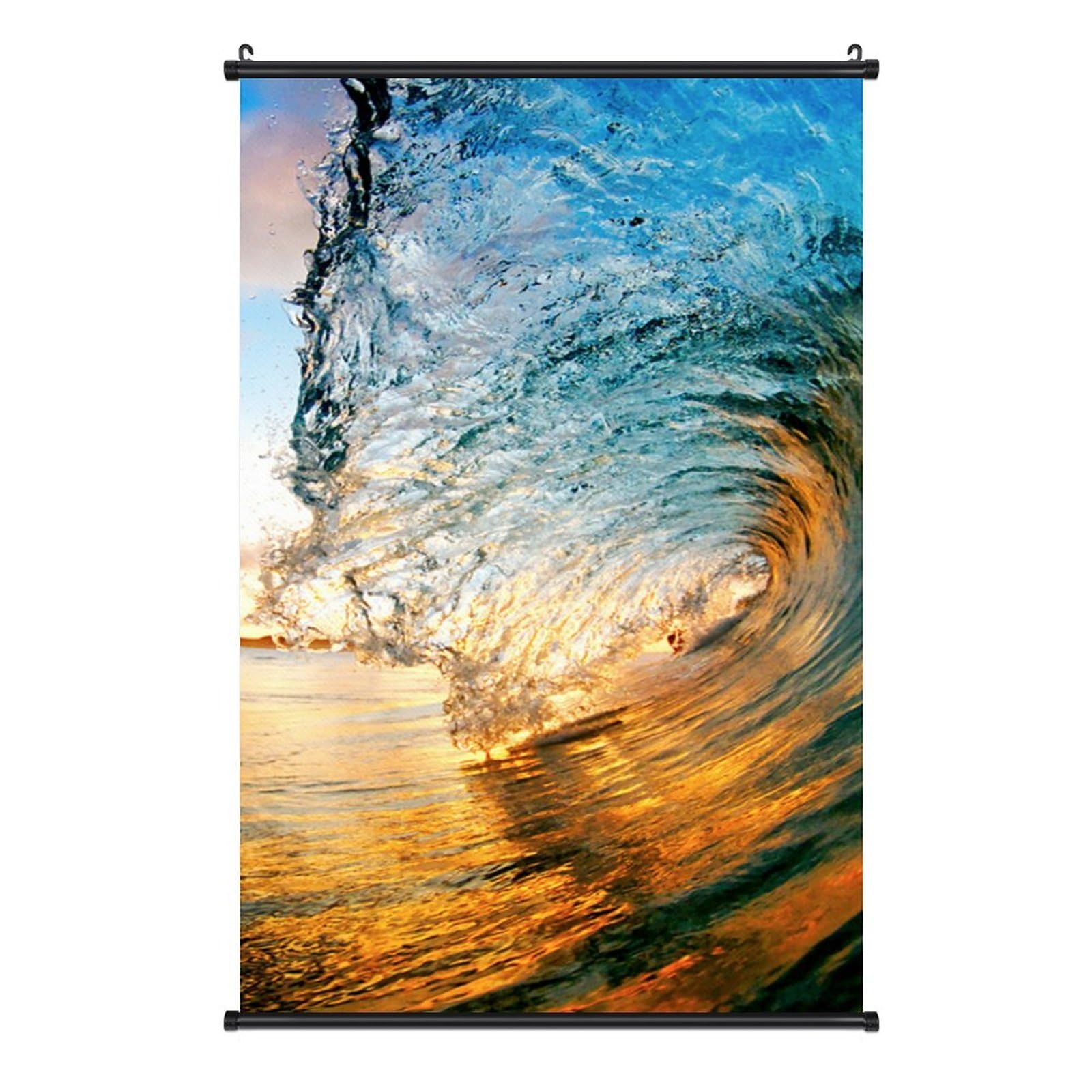 油絵 絵画 【夕暮れの波】 Amazon.co.jp: 夕暮れ時の波 ポスター 壁掛け 掛け画 魚眼レンズ