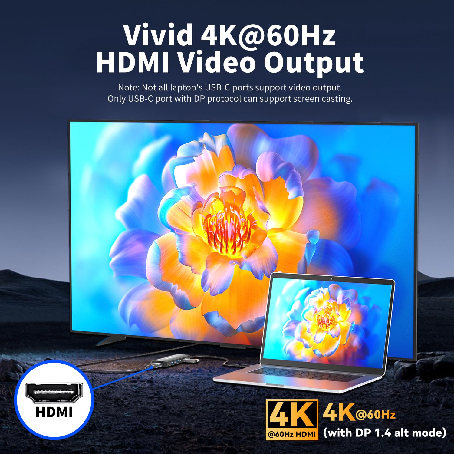 VANGREE Hub USB C 8 in 1, 3 USB-C+3 USB-A 3.2 10Gbps, 4K60Hz HDMI, 100W PD