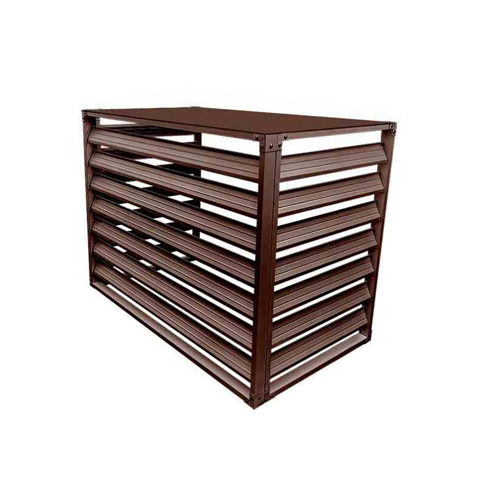 QYMYOZ Outdoor Air Conditioner Cover & Decorative, 100x50x70cm, Brown - Storage Shelf for Plant Display, Trash Can Enclosure & Protective Grilles.