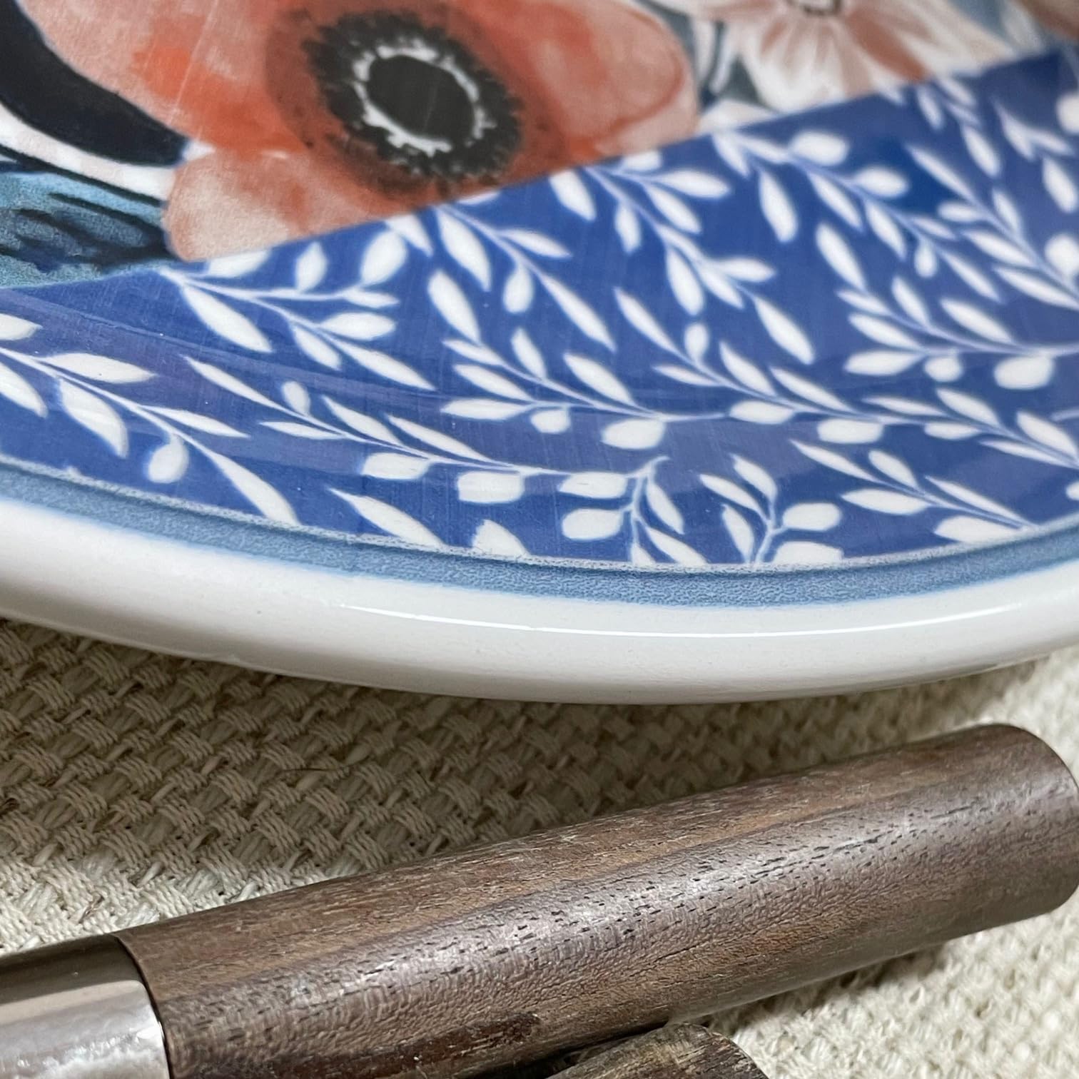 Wald Collezione da Tavola di Piatti Piani, Fondi, Frutta, Insalatiera e Portata in Ceramica, Decoro Acquerello, Lavabili in Lavastoviglie (Piatto piano - 6 pz)