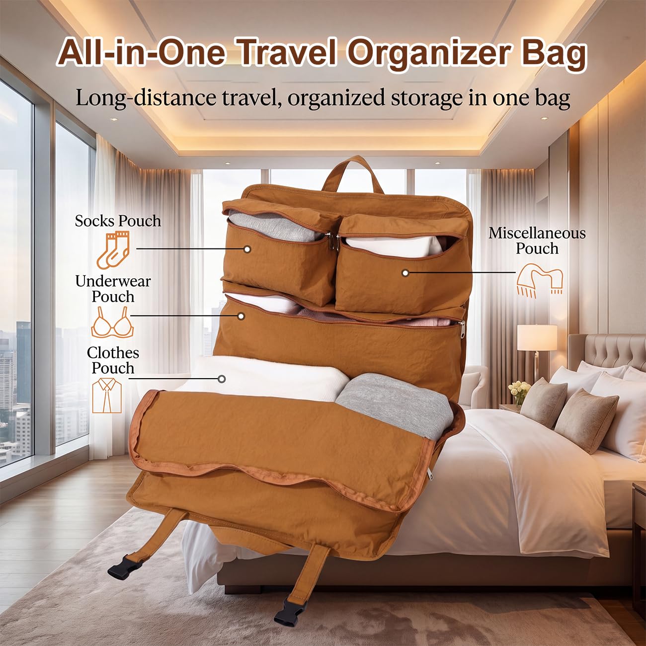 Packing Cubes Koffer Organizer - Koffer Organizer Hängend Für Reisen, Multifunktionaler Handgepäck, Reise Essentials Für Damen Herren White,41 * 35 * 12cm