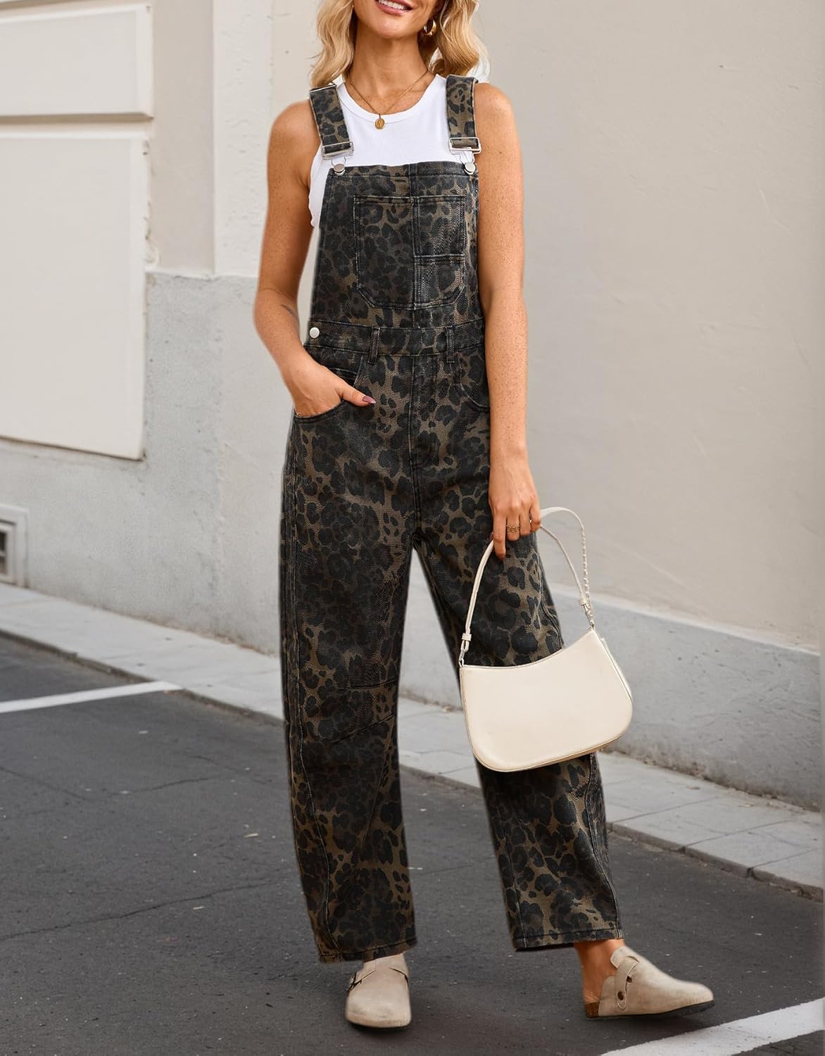 Kedera Women's Denim Overall Casual Straight Wide Leg Bib Jeans Overall Adjustable Straps Denim Romper Stretch Jumpsuits - Image 2