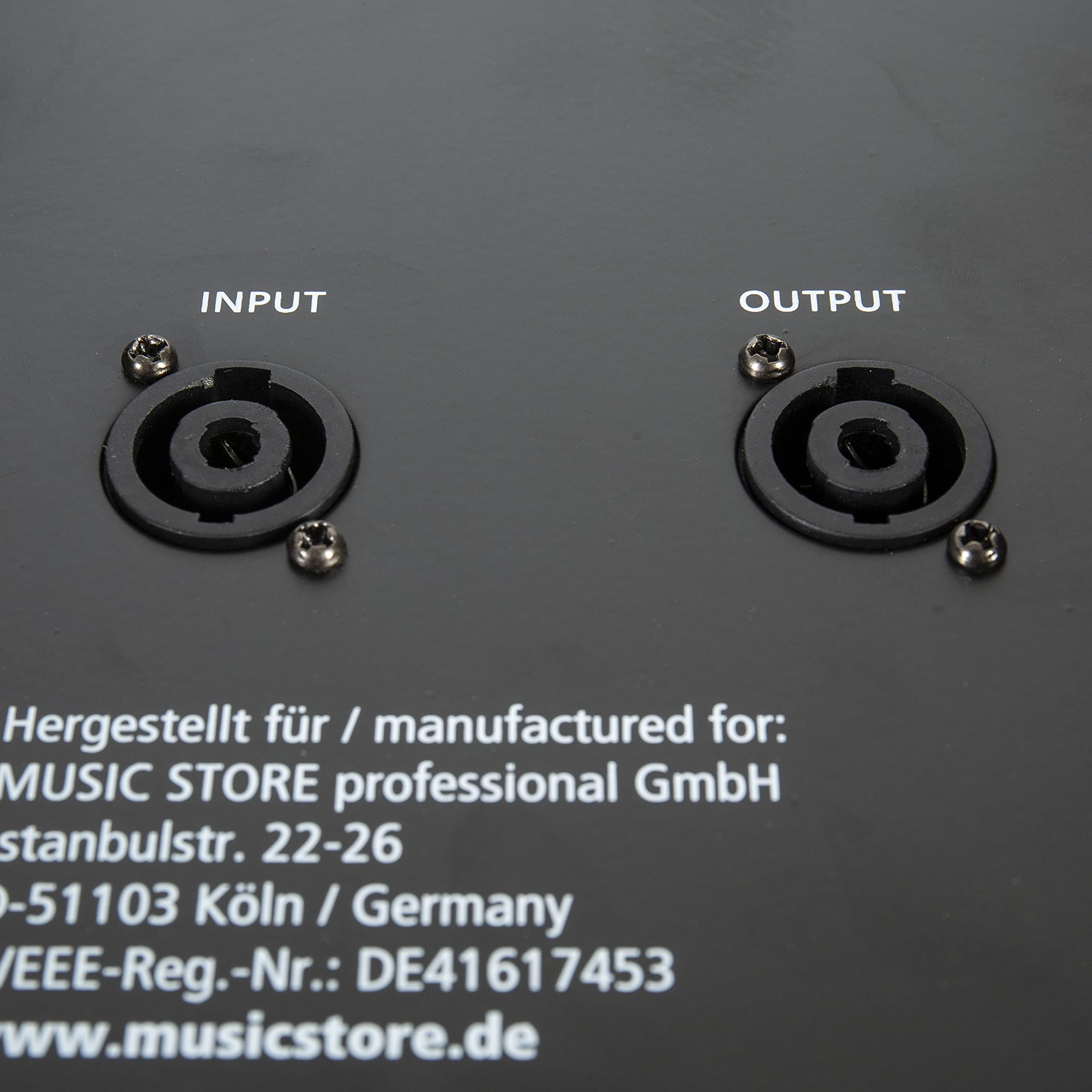 MUSIC STORE GO! 15P, 15 Zoll Passive Lautsprecher, 800W, 122dB, Frequenzbereich 55Hz-18Khz, 8 Ohm, Kunststoffgehäuse, 35mm Flansch, Speaker Twist-Anschlüsse